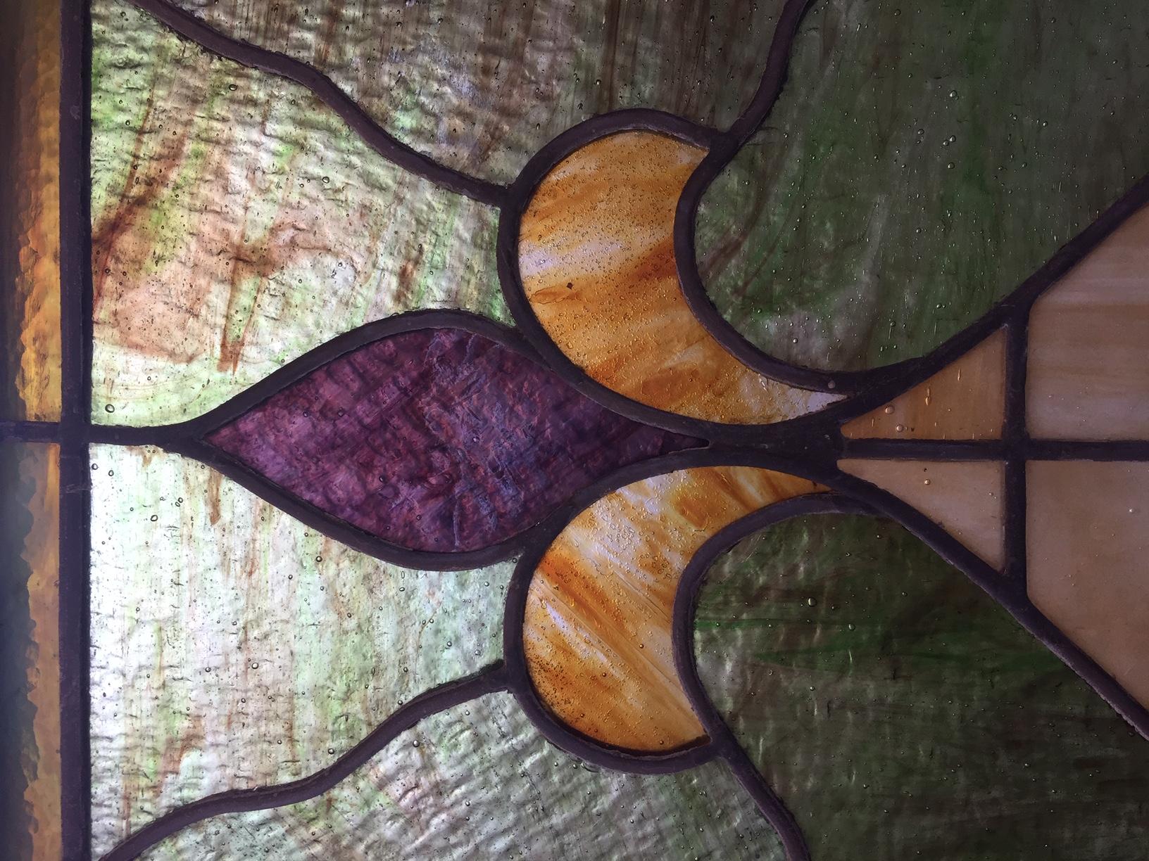 Stained Glass Panel After Tiffany In Good Condition In Bronx, NY