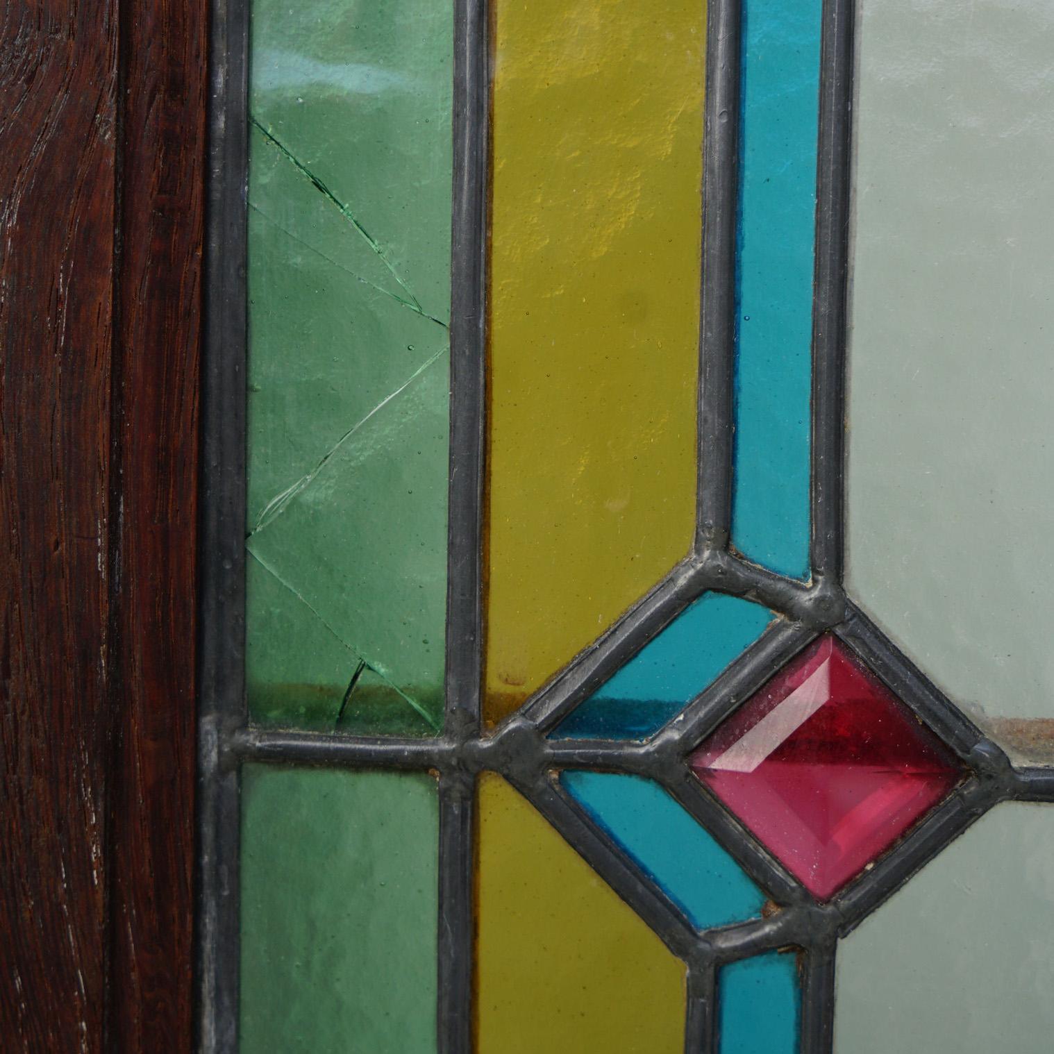 Stained Glass Panels, Pair For Sale 5