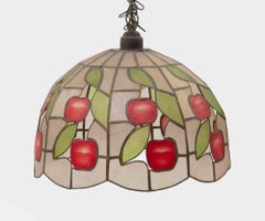 Stained Glass Pendant Chandelier, Italy 1960s