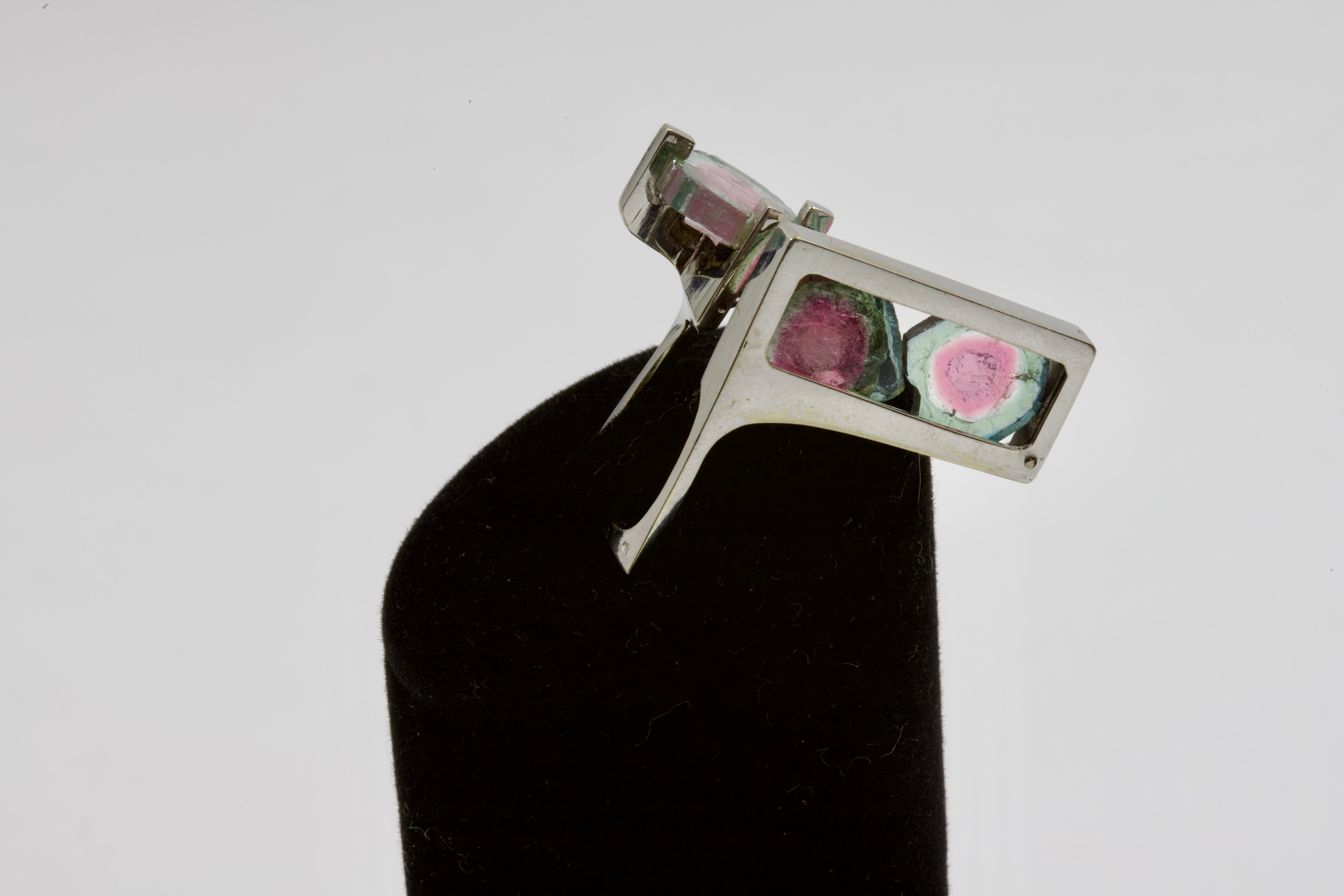 Stained Glass Ring by Jean Vendome  In Good Condition For Sale In Paris, IDF
