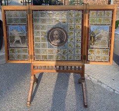 Stained Glass Sparkle Screen in Neo-Gothic Style from the 19th Century