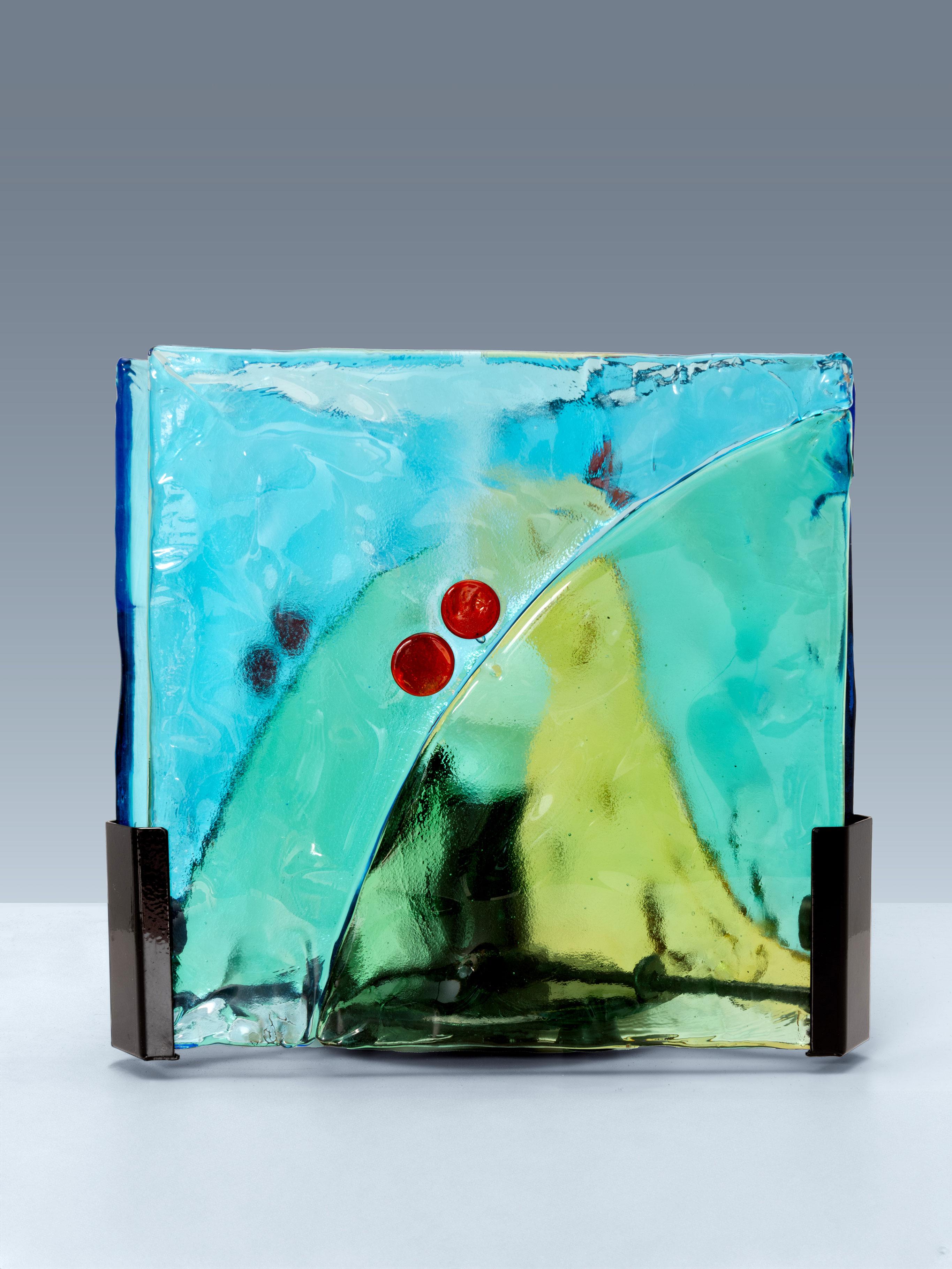 Mid-Century Modern Stained glass table lamp For Sale