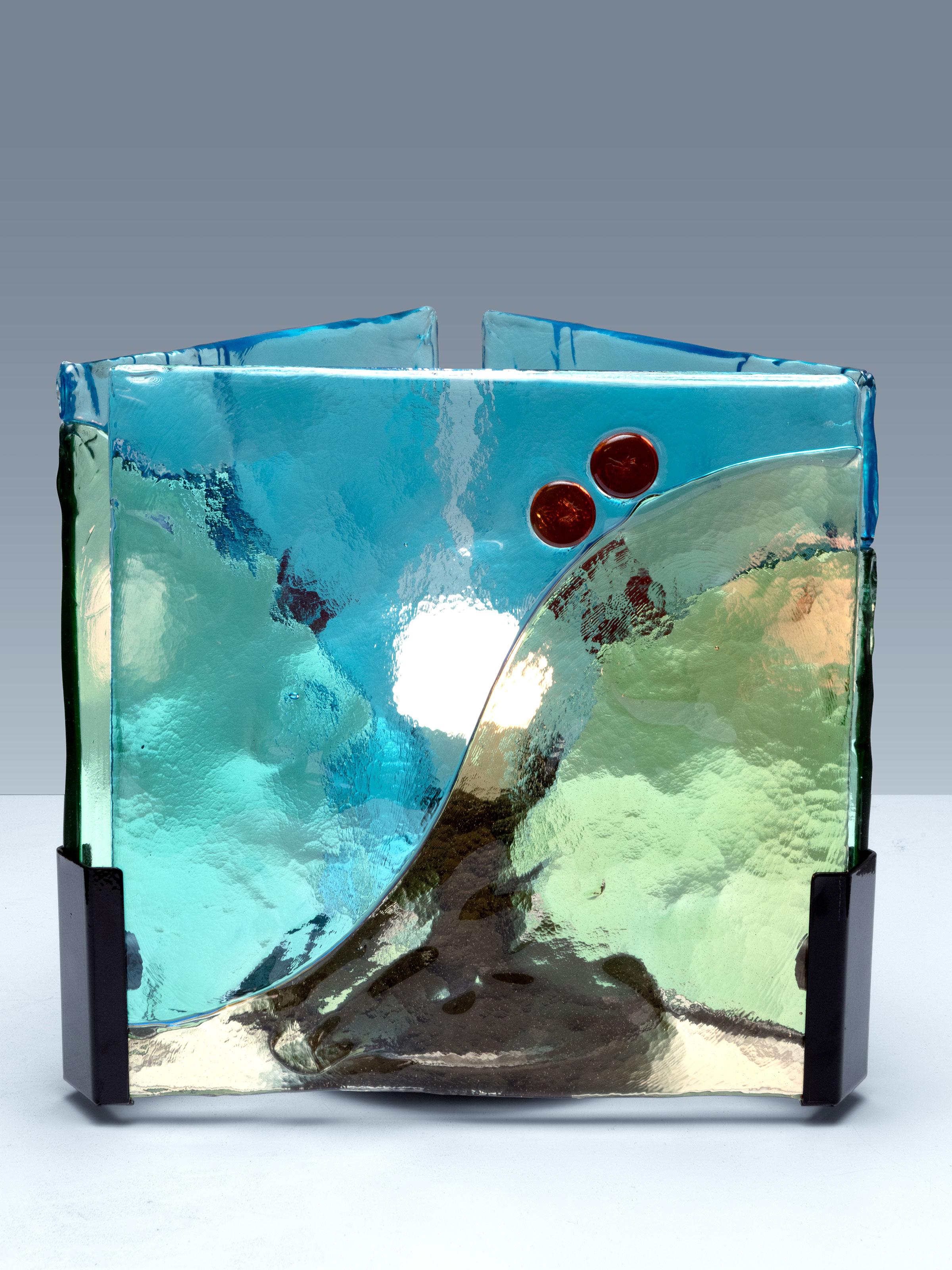 Stained glass table lamp In Good Condition For Sale In Antwerpen, BE