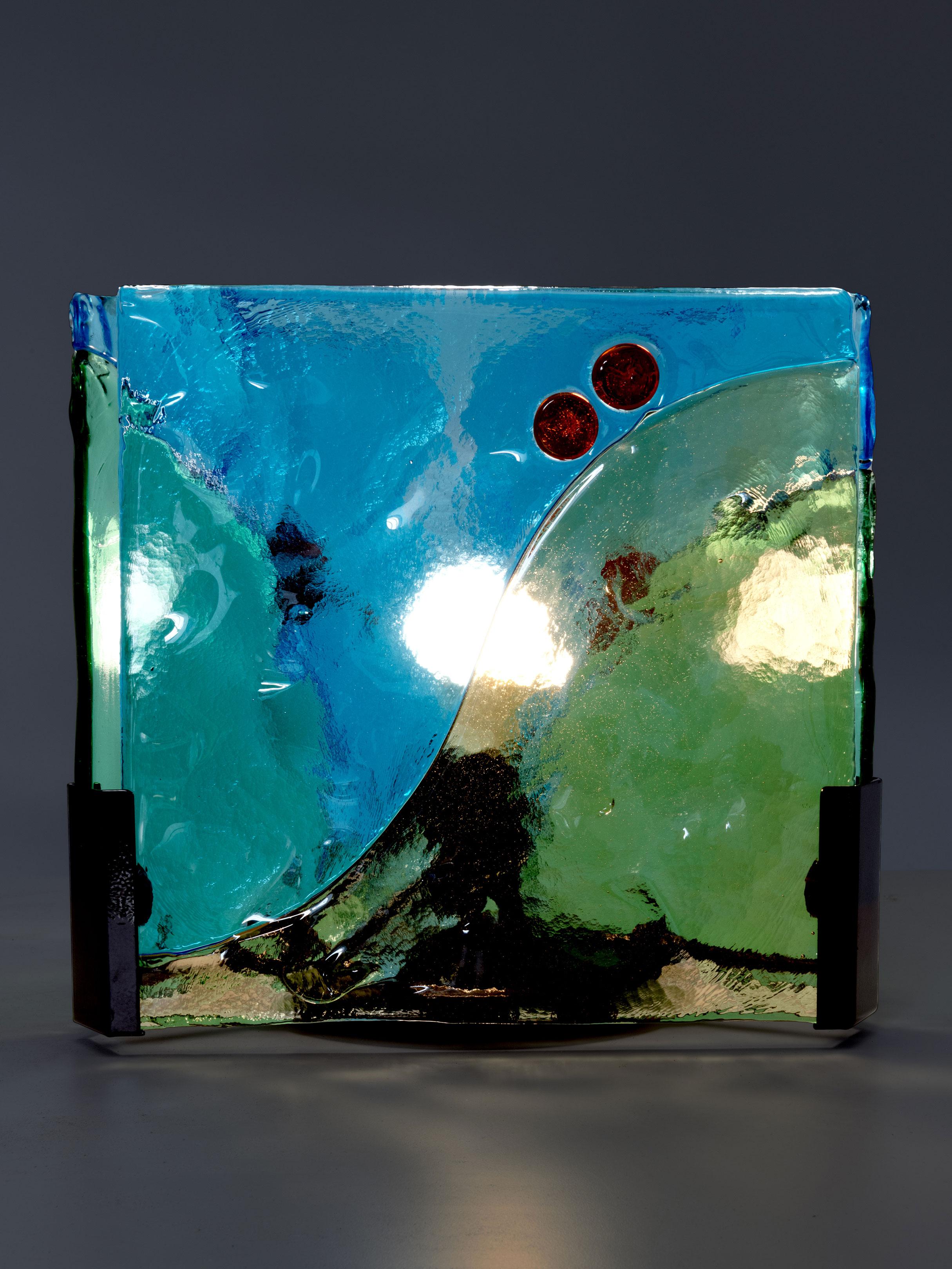 20th Century Stained glass table lamp For Sale