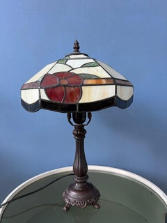 Stained Glass Tiffany Style Art Deco Table Lamp, 1970s