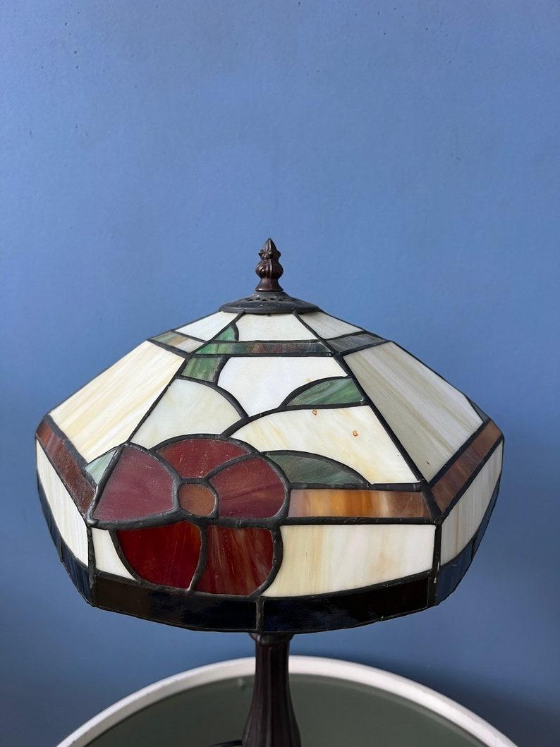 20ième siècle Lampe de bureau Art déco en verre teinté de style Tiffany, 1970 en vente