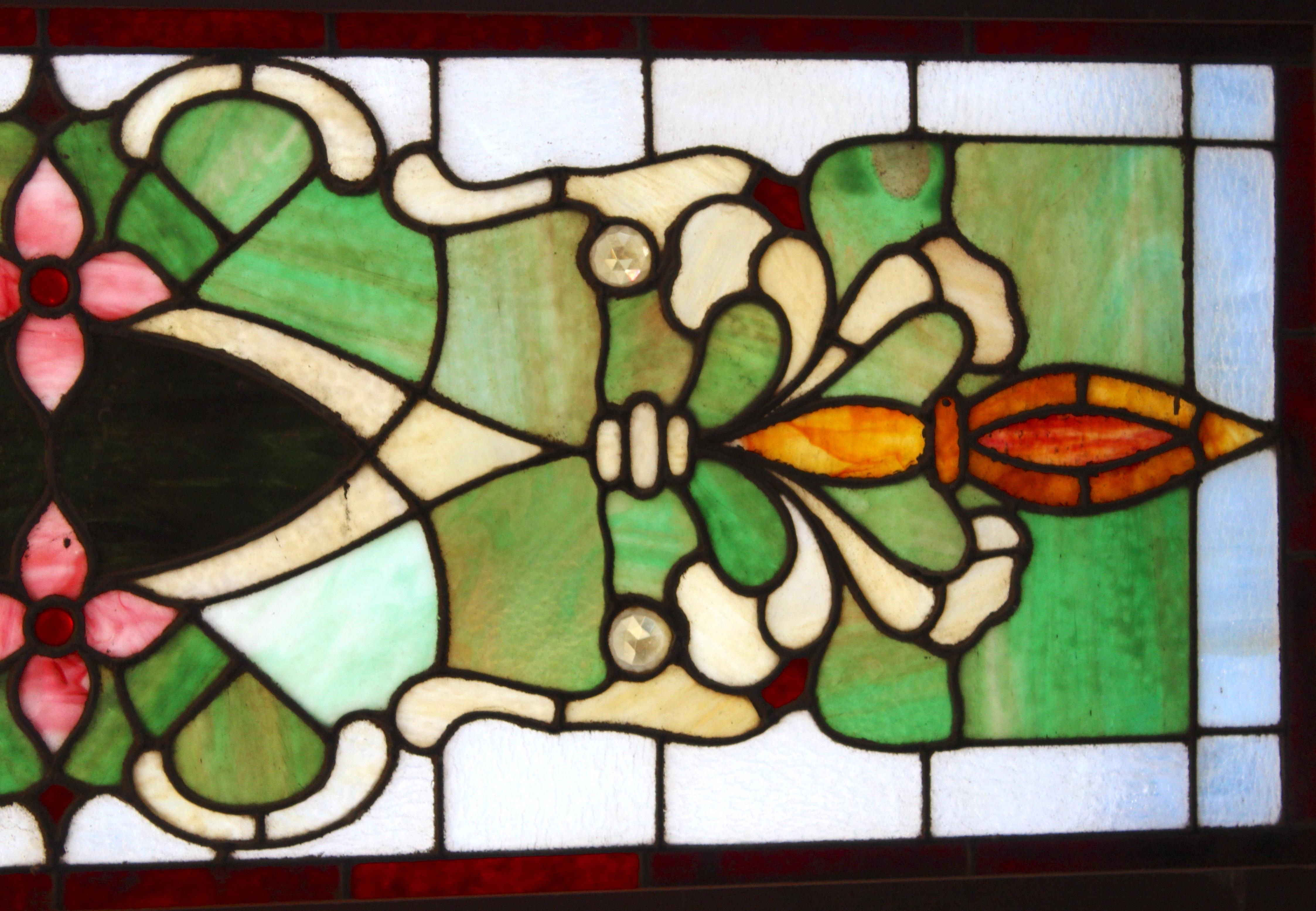 20th Century Stained Glass Transom 60