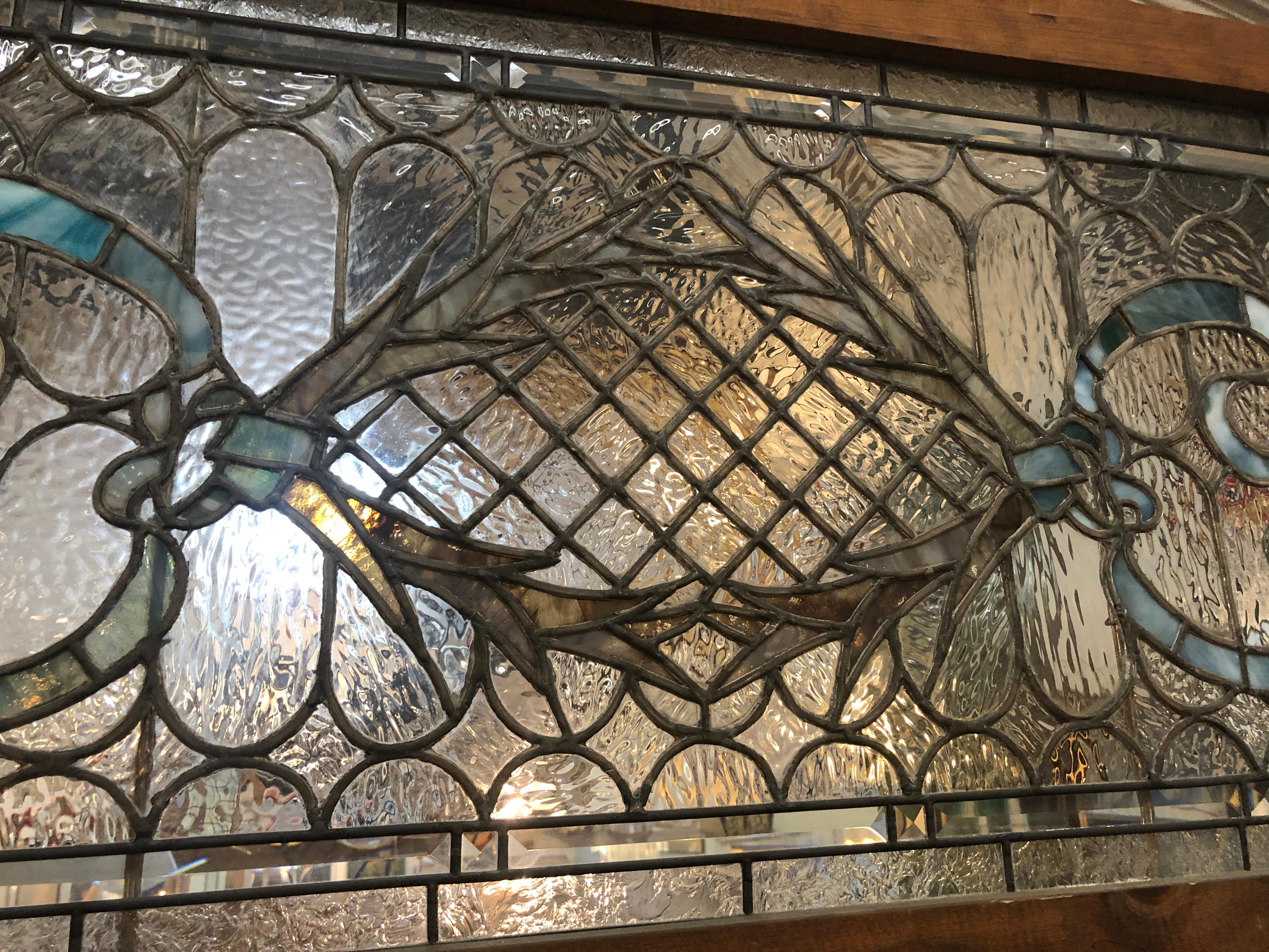Victorian Stained Glass Transom Window 46