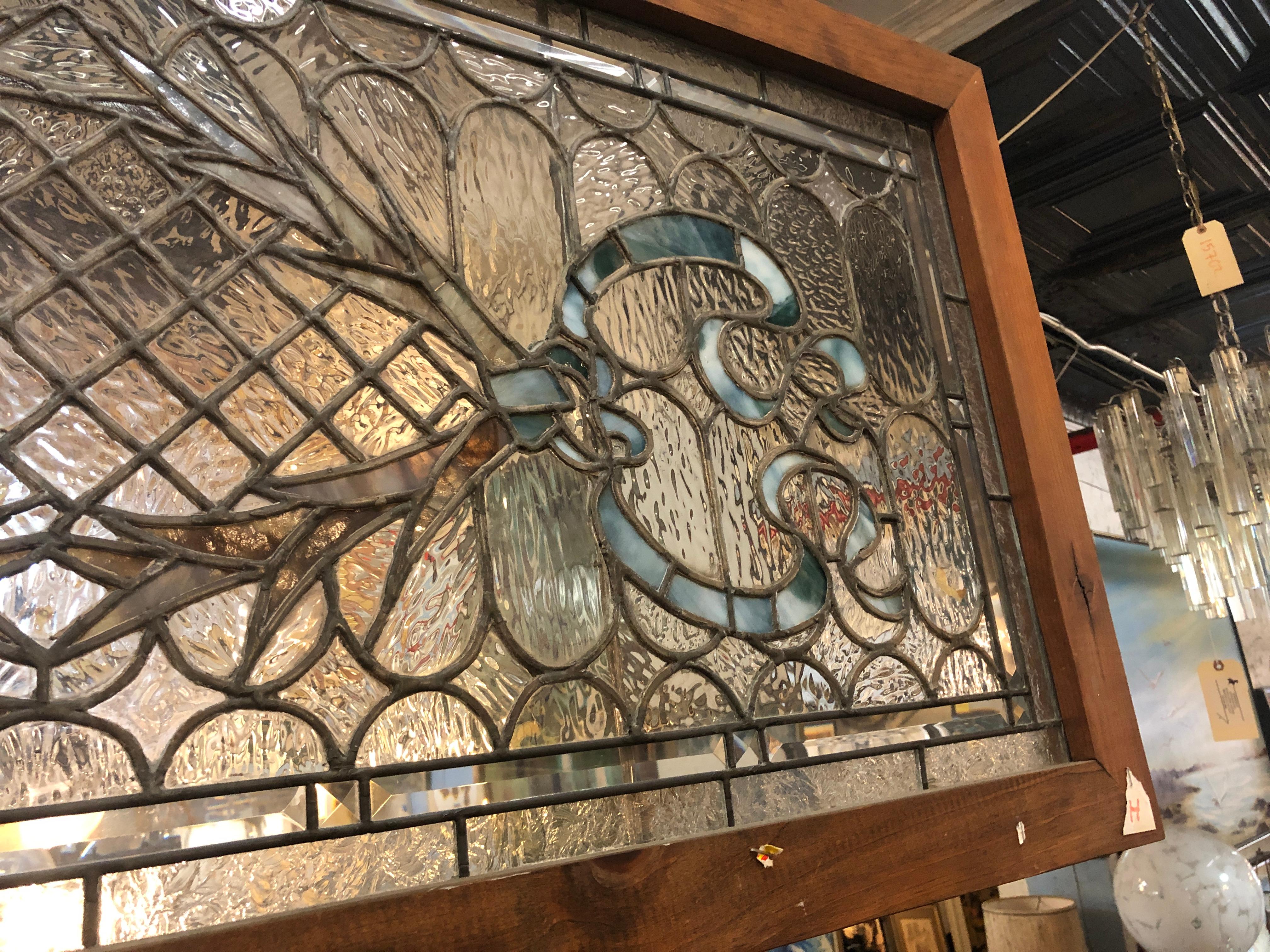 20th Century Stained Glass Transom Window 46