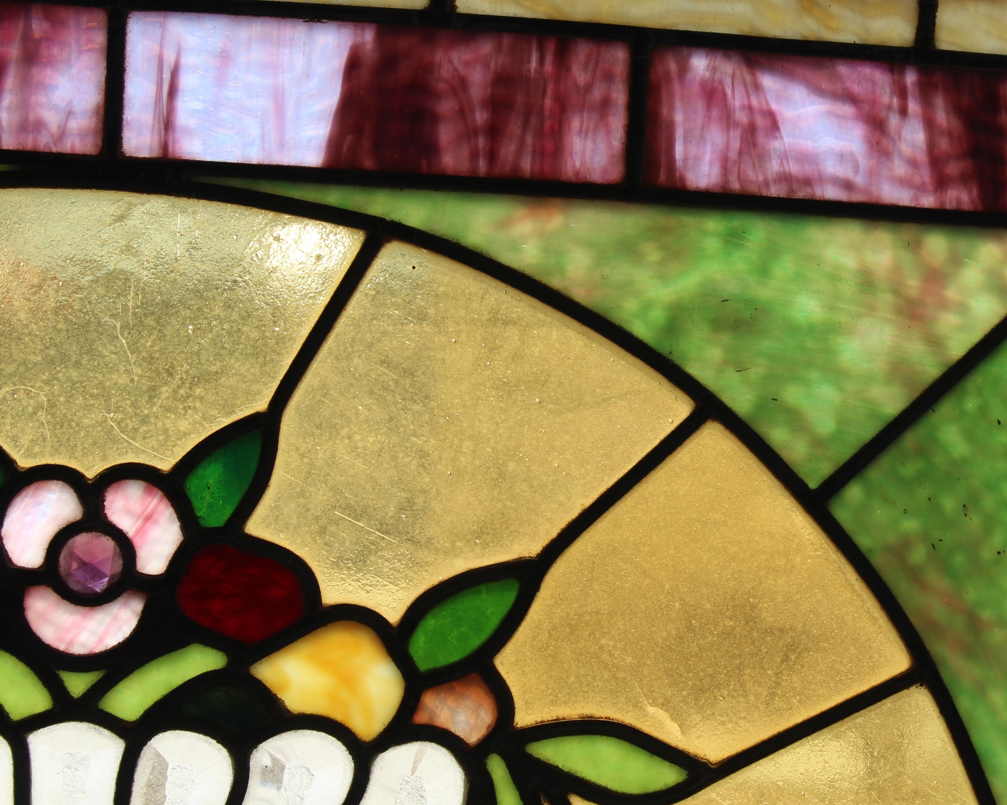 Verre teinté Vitrail avec corne d'abondance 36