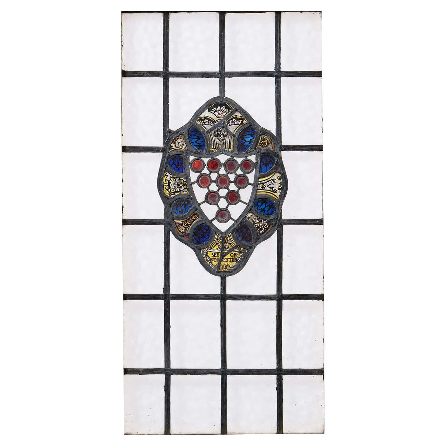 Stained Glass Window Depicting The Arms Of The Bishop Of Worcester