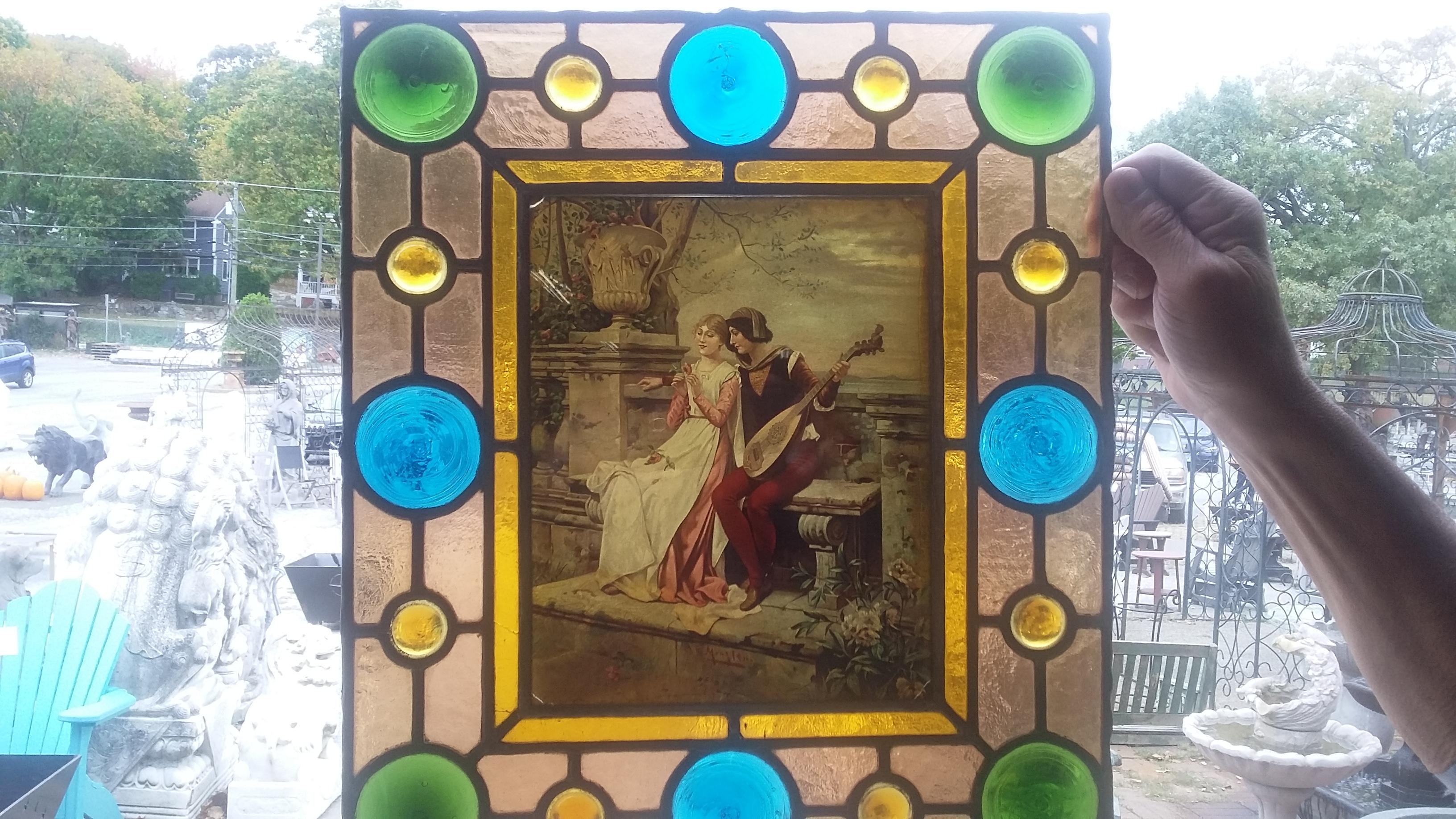 Stained Glass Window Panel In Good Condition In Stamford, CT