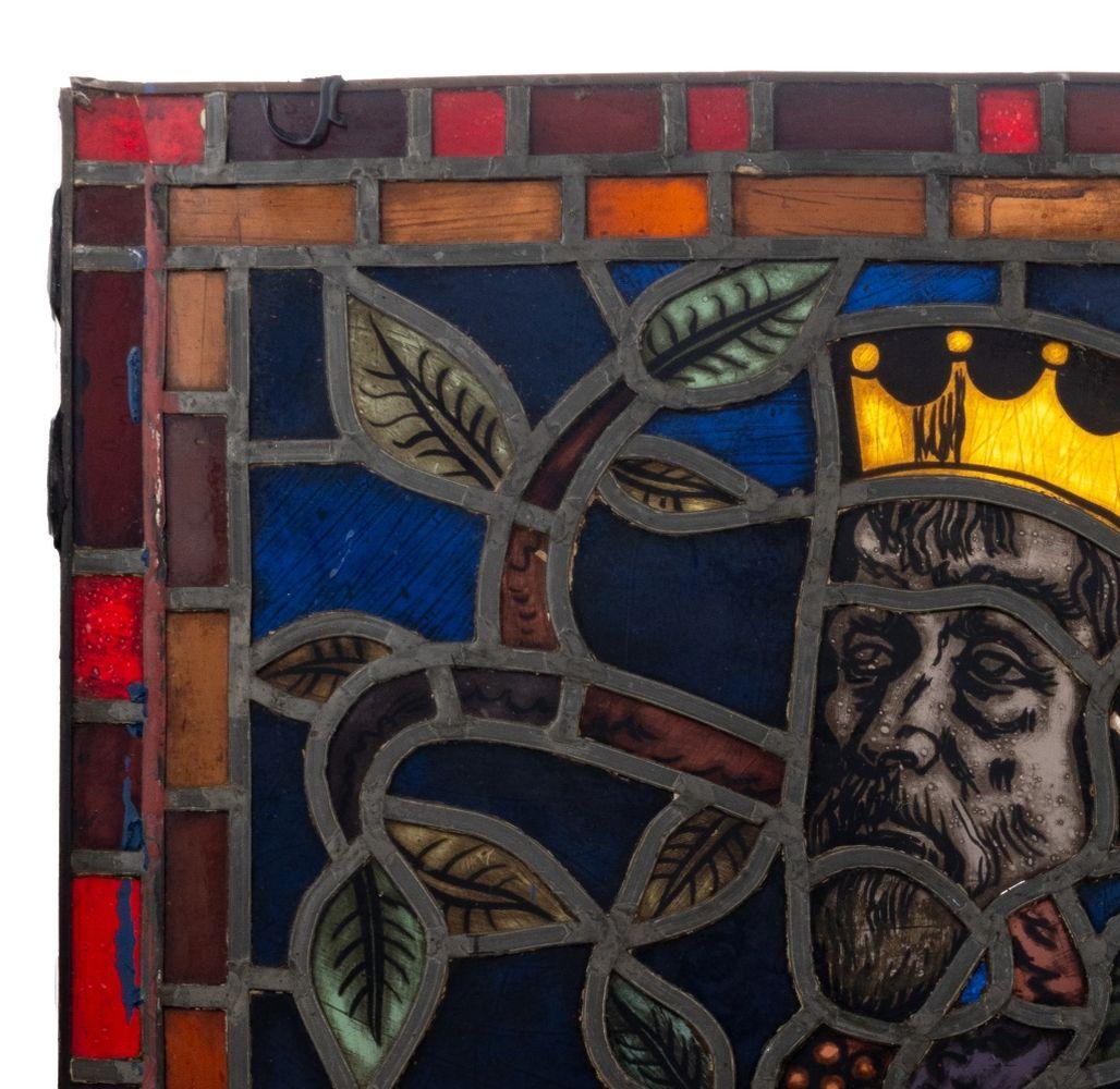 Medieval Stained Glass Window Panels, Pair For Sale