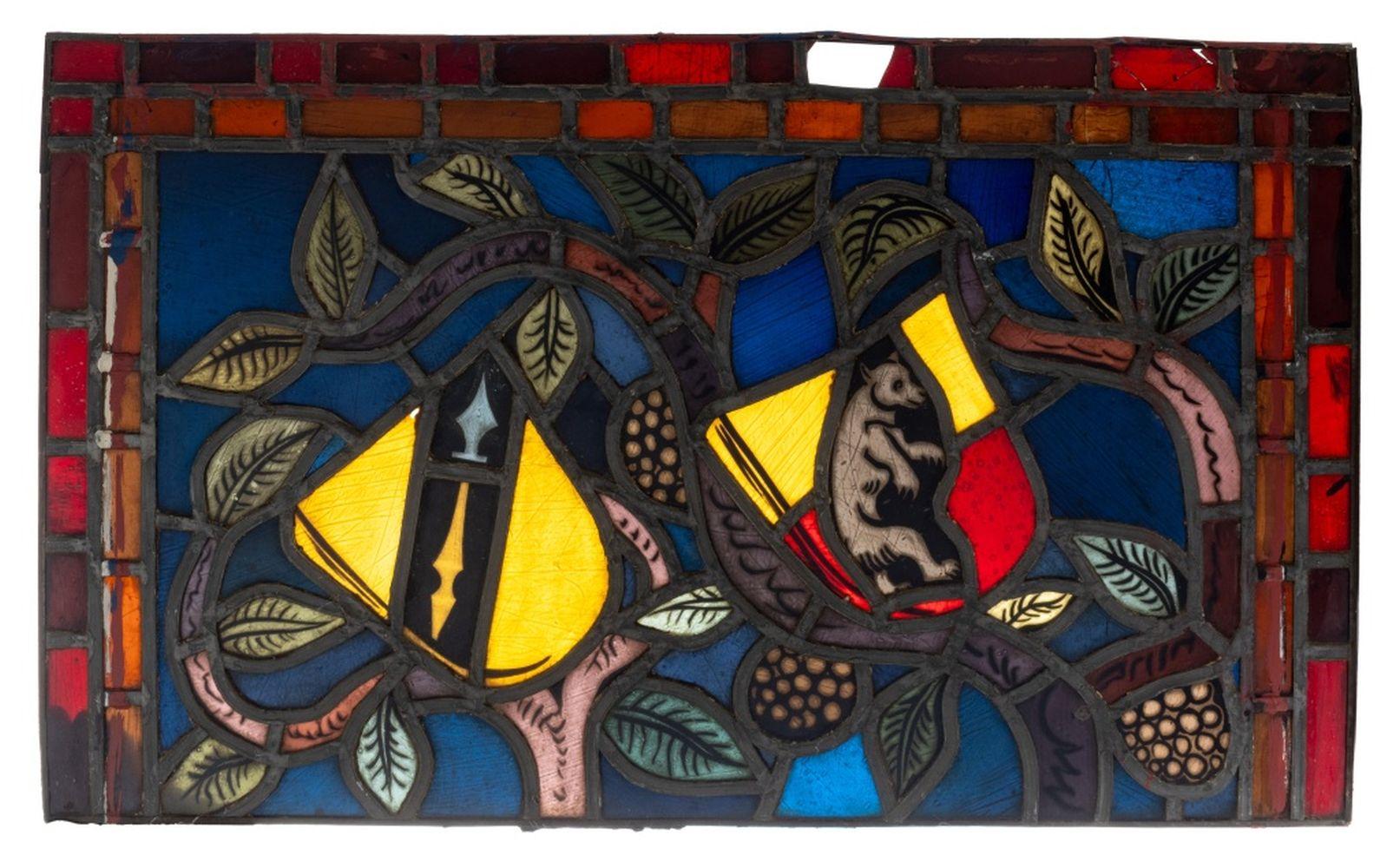 Stained Glass Window Panels, Pair For Sale 1