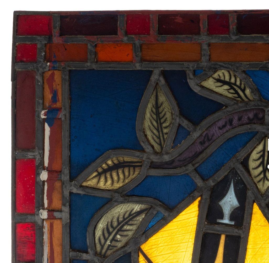 Stained Glass Window Panels, Pair For Sale 2