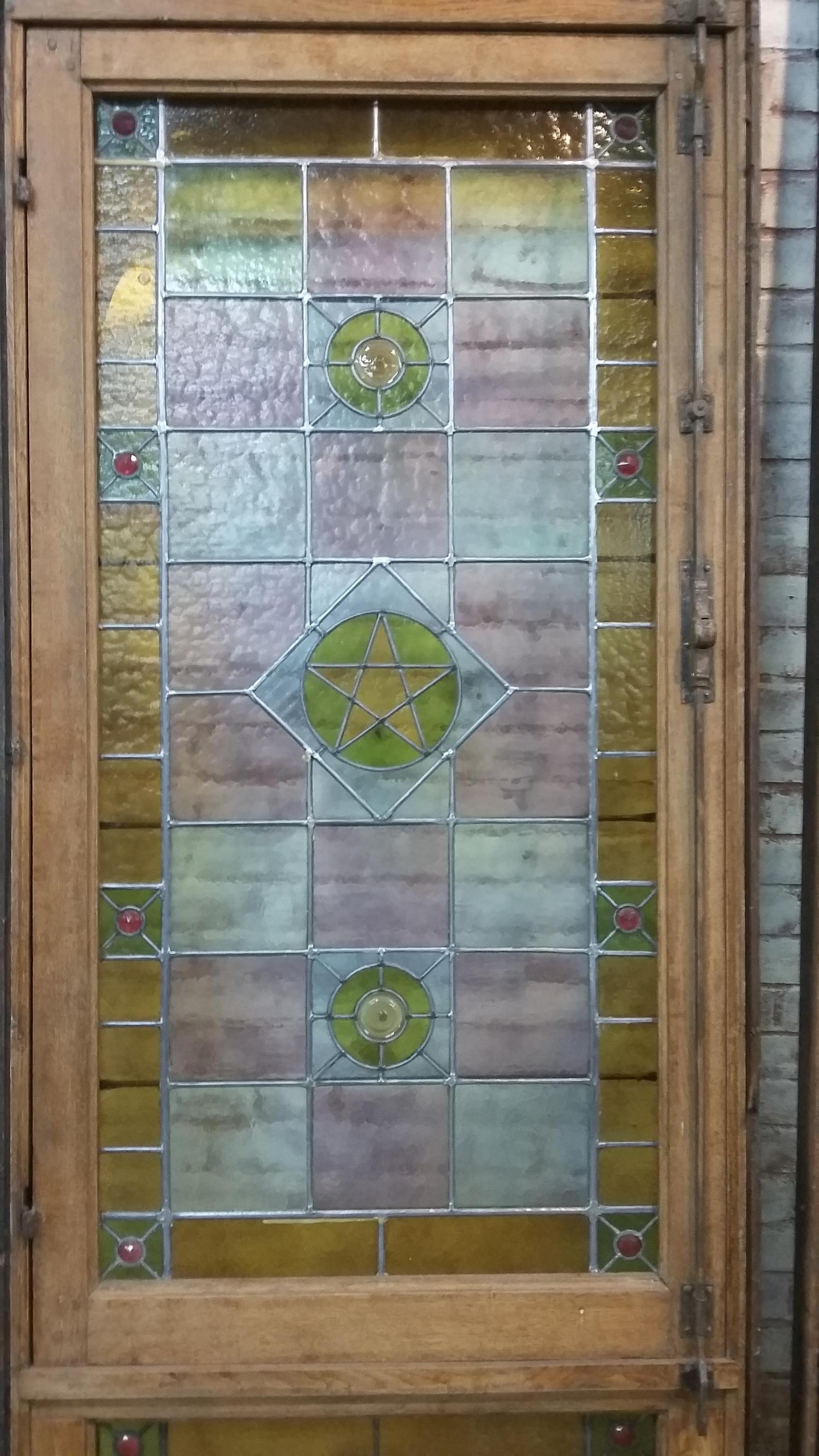19th Century Stained Glass Window Unit