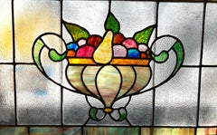Stained Glass Window w/ Fruit Basket 41" x 24"