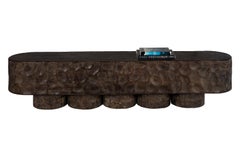 Stained Multi-Plinth Base Bench with Dimple Detail