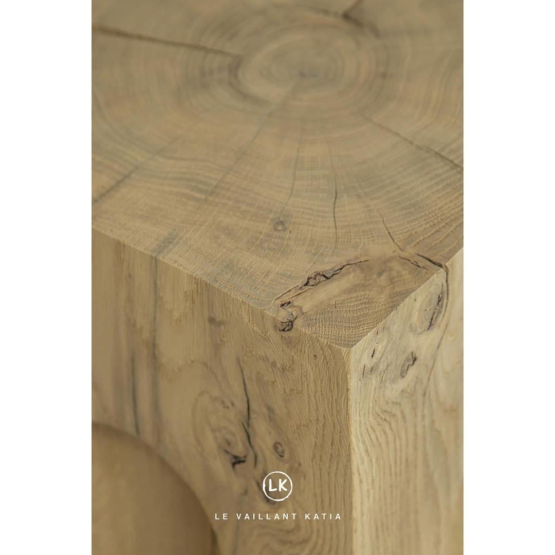 French Stained Oak Argan Table Without Rounding by Lk Edition For Sale