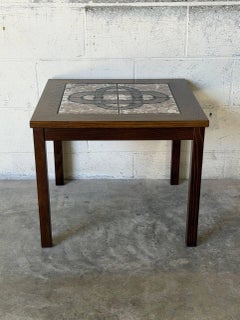 Stained Oak Ceramic Tile-Top Coffee Table Gangsø Møbler Danish Vintage 1970s