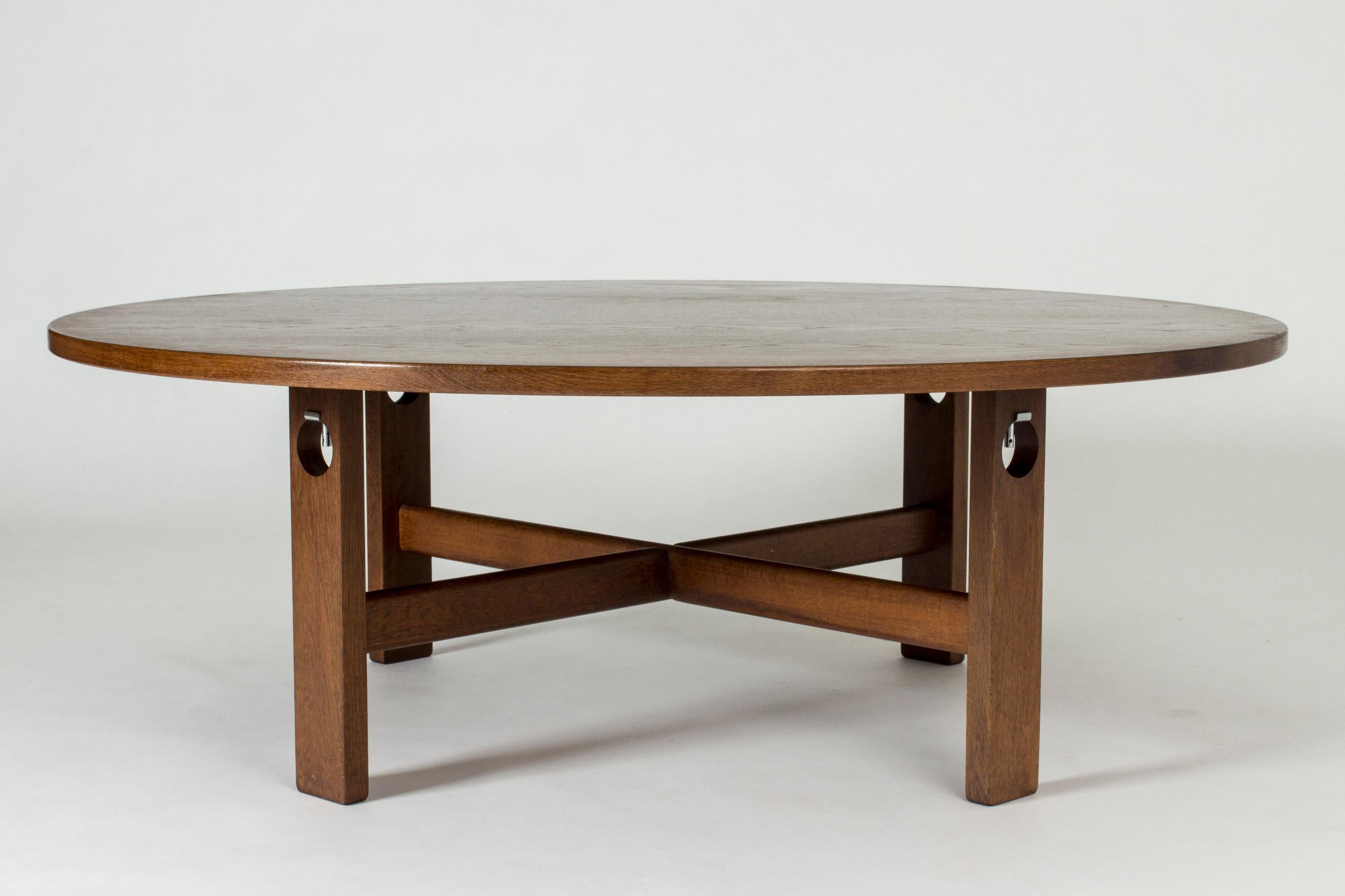 Swedish Stained Oak Coffee Table Designed by Hans J. Wegner for GETAMA, Denmark, 1960s