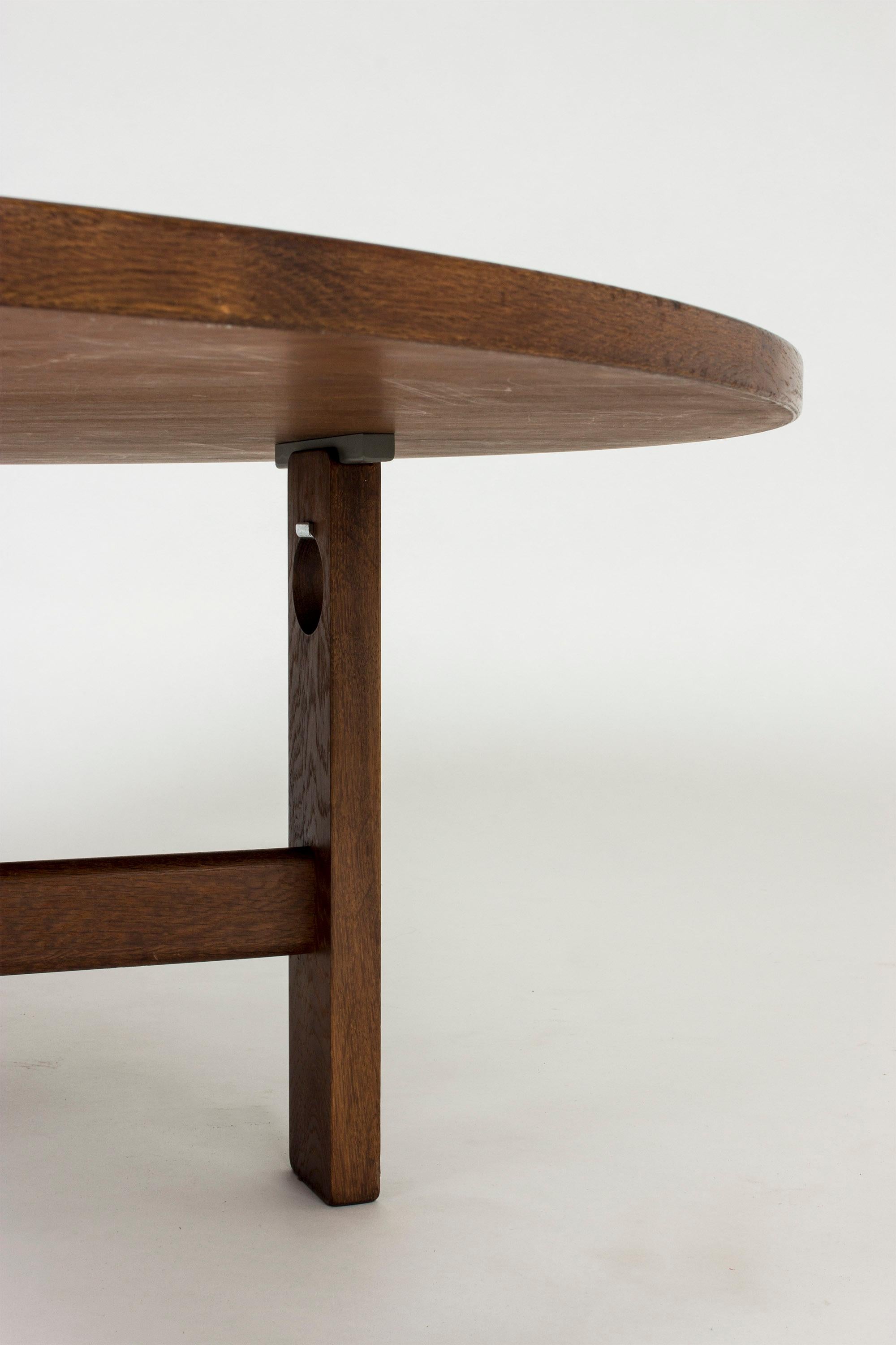 Stained Oak Coffee Table Designed by Hans J. Wegner for GETAMA, Denmark, 1960s 2