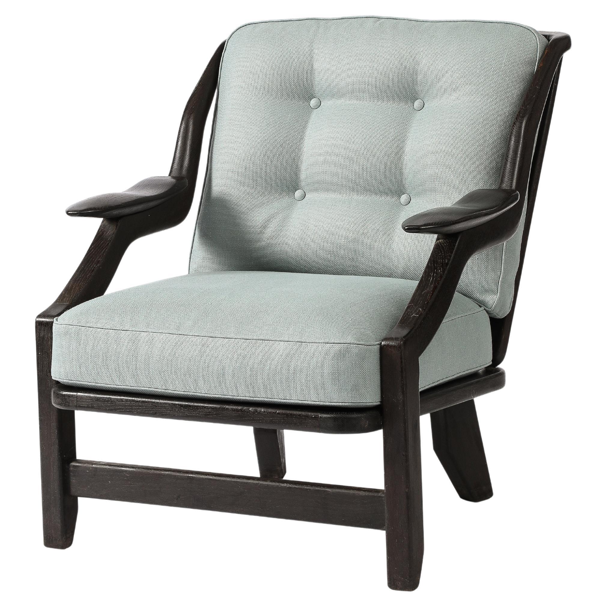 Stained Oak "Gregoire" Armchair by Guillerme et Chambron, France, c. 1960