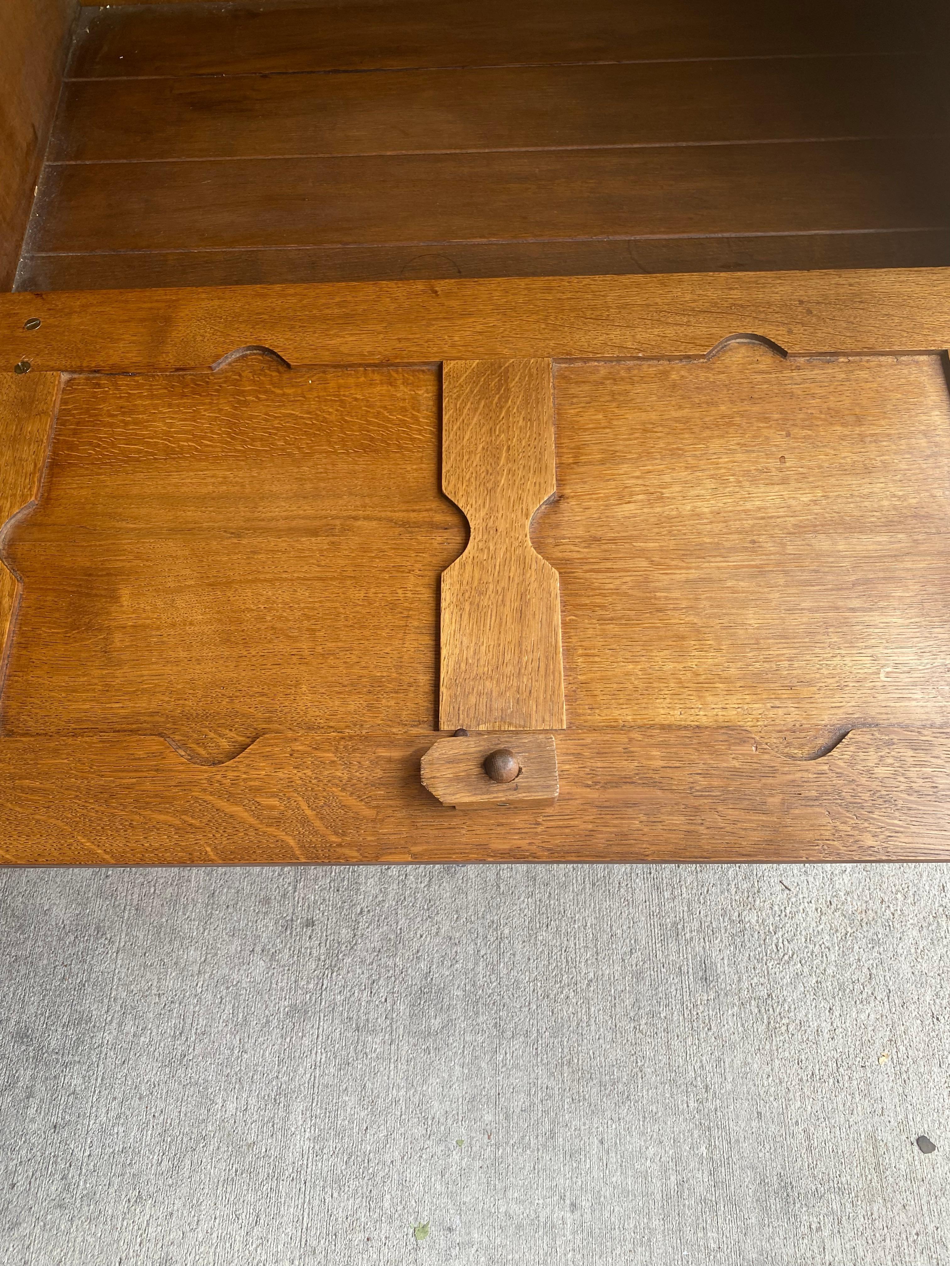 Stained Oak Sideboard by Guillerme et Chambron, France, 1950's 3