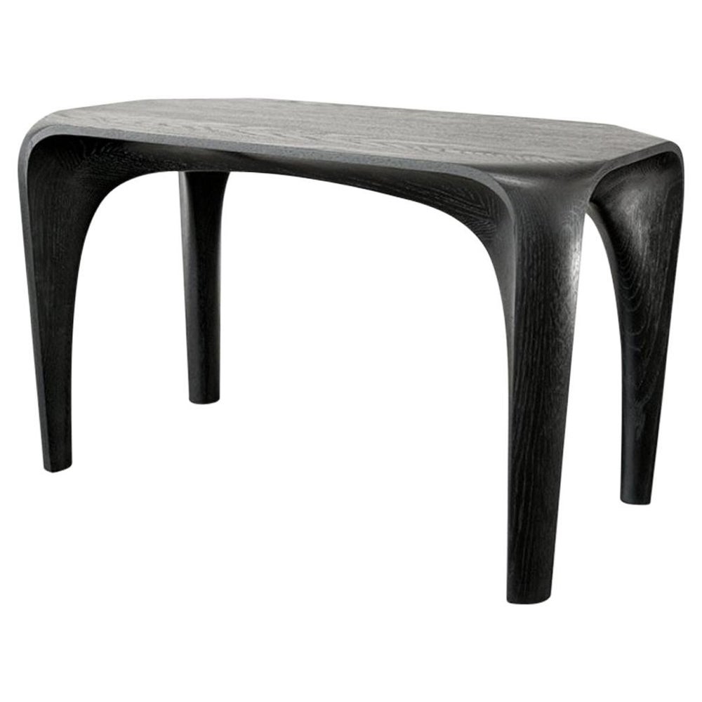 Mesa Banc Spline Única de Roble Teñido  Hecho a mano y firmado por Maxime Goléo en venta