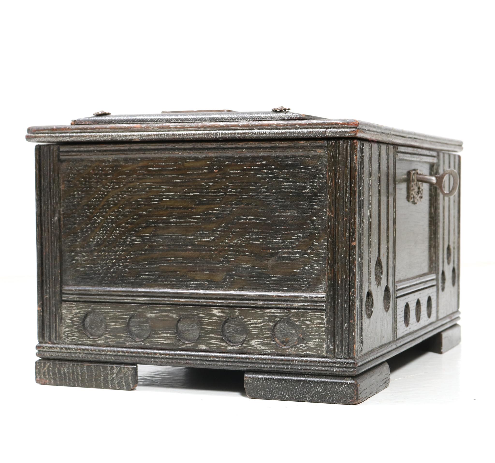 Austrian Stained Oak Vienna Secession Decorative Box, 1900s