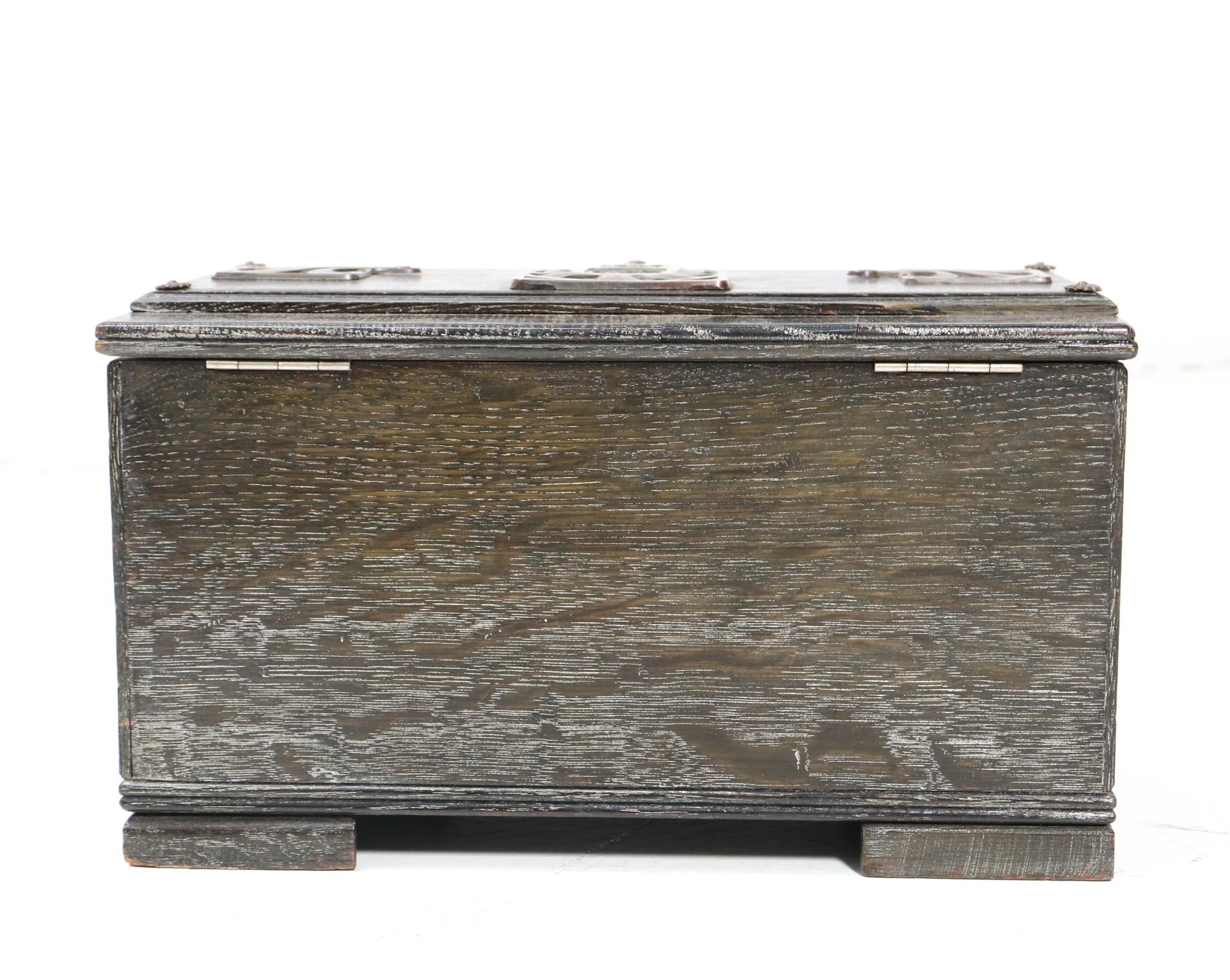 Patinated Stained Oak Vienna Secession Decorative Box, 1900s