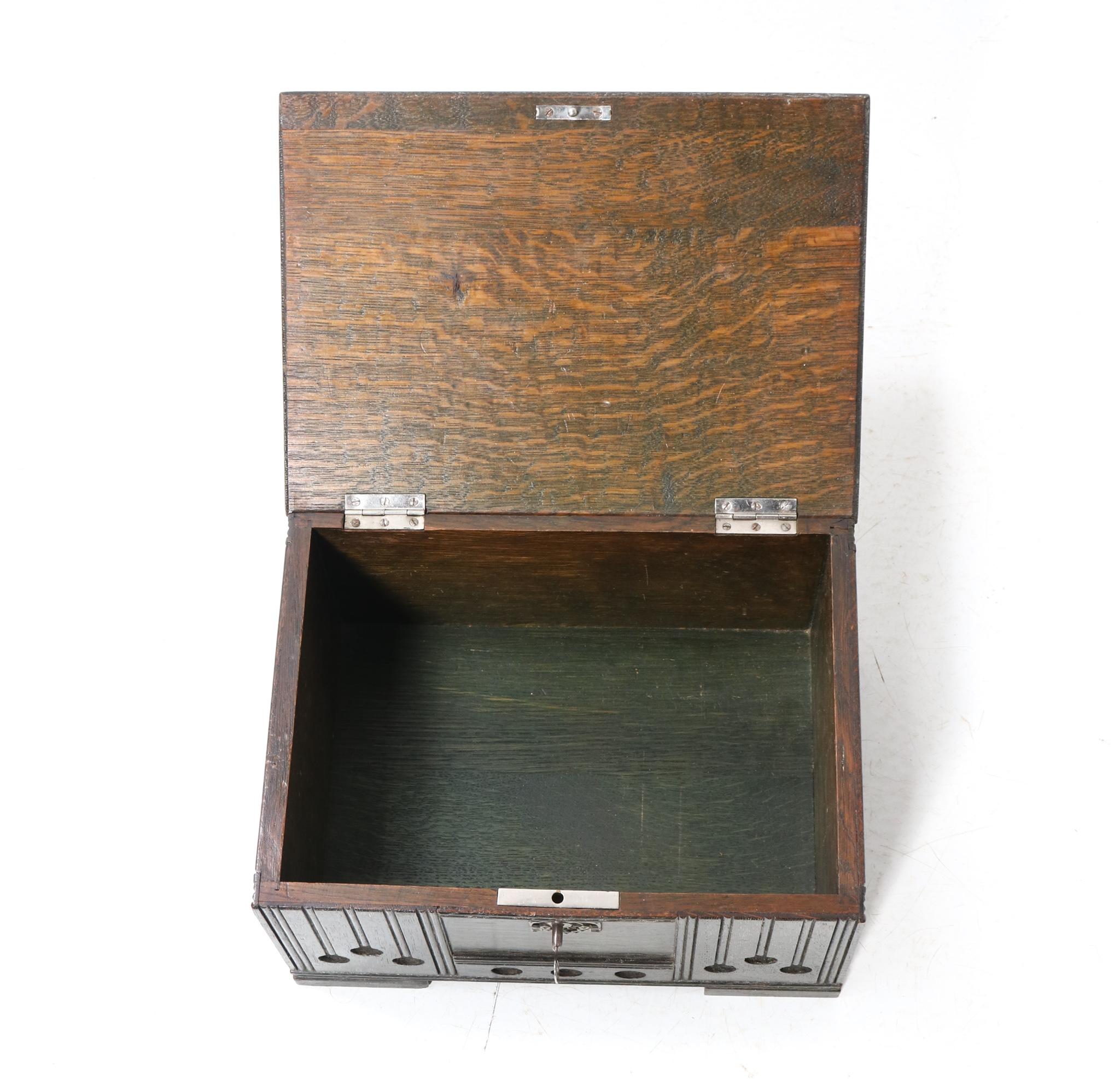 Early 20th Century Stained Oak Vienna Secession Decorative Box, 1900s