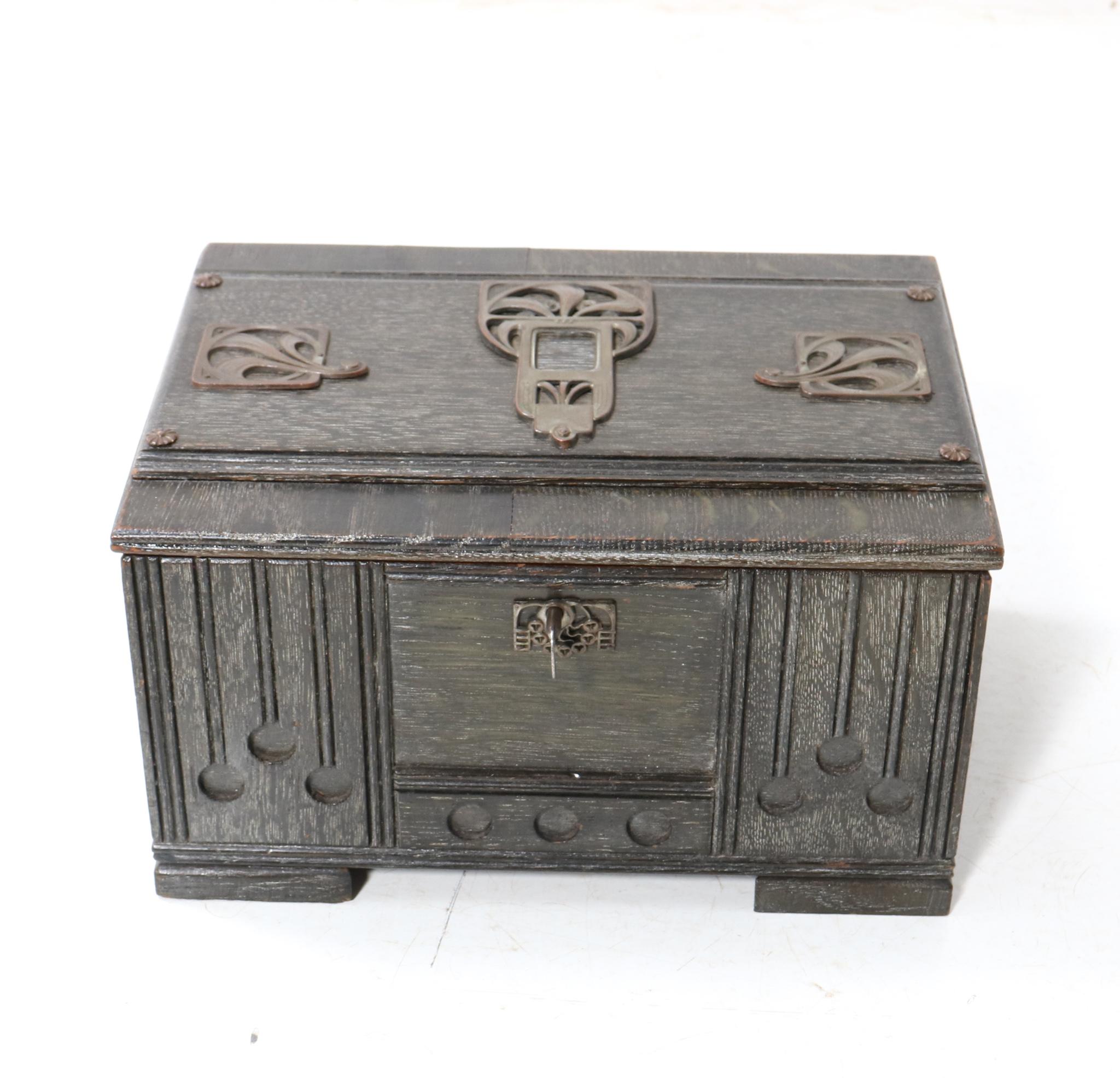 Stained Oak Vienna Secession Decorative Box, 1900s 1