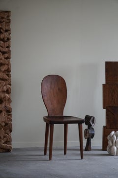 Stained Pine Chair by Carl Malmsten, Model "Skedblad", Early 20th Century, 1930s