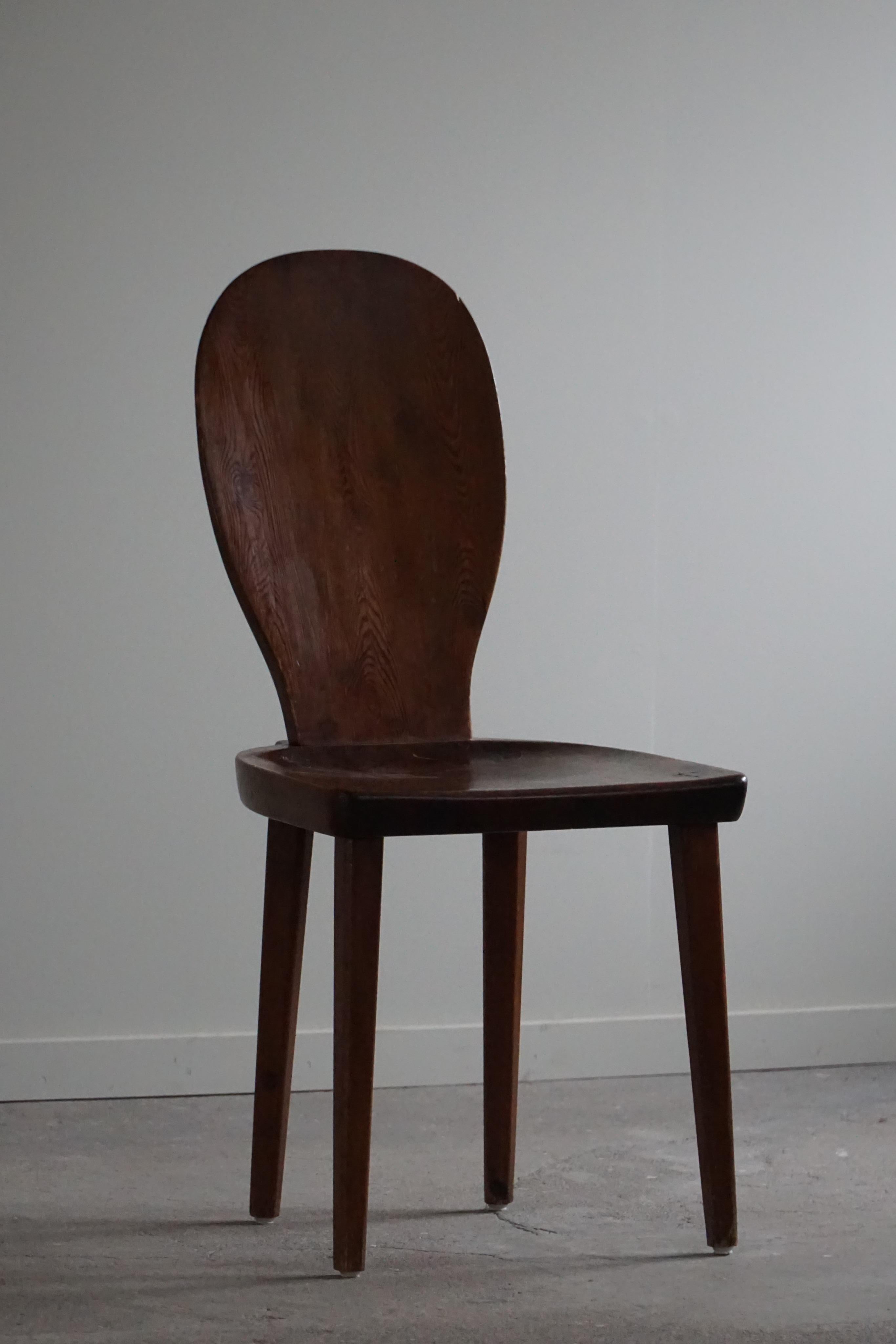 Scandinavian Modern Stained Pine Chair by Carl Malmsten, Model 