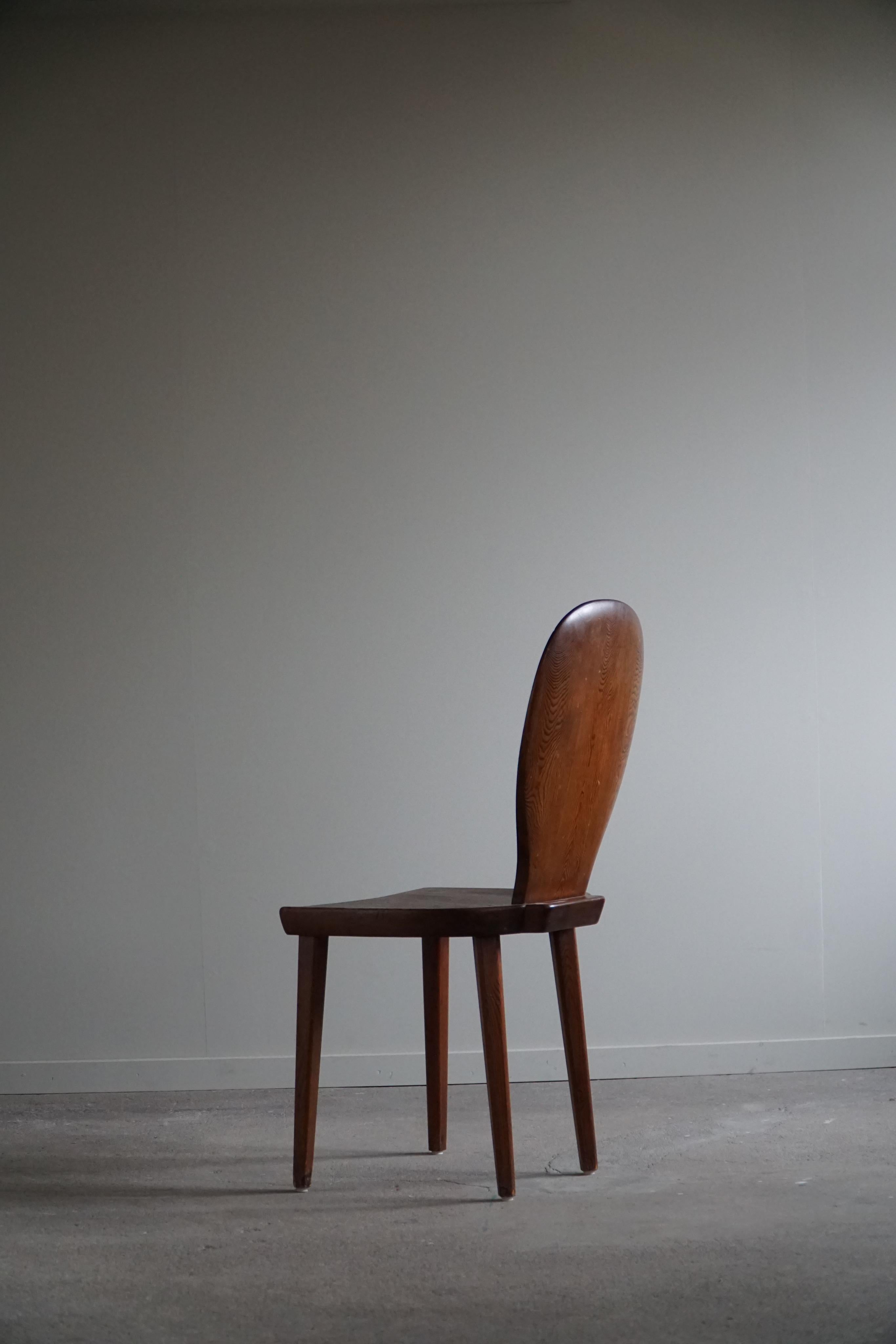 Danish Stained Pine Chair by Carl Malmsten, Model 