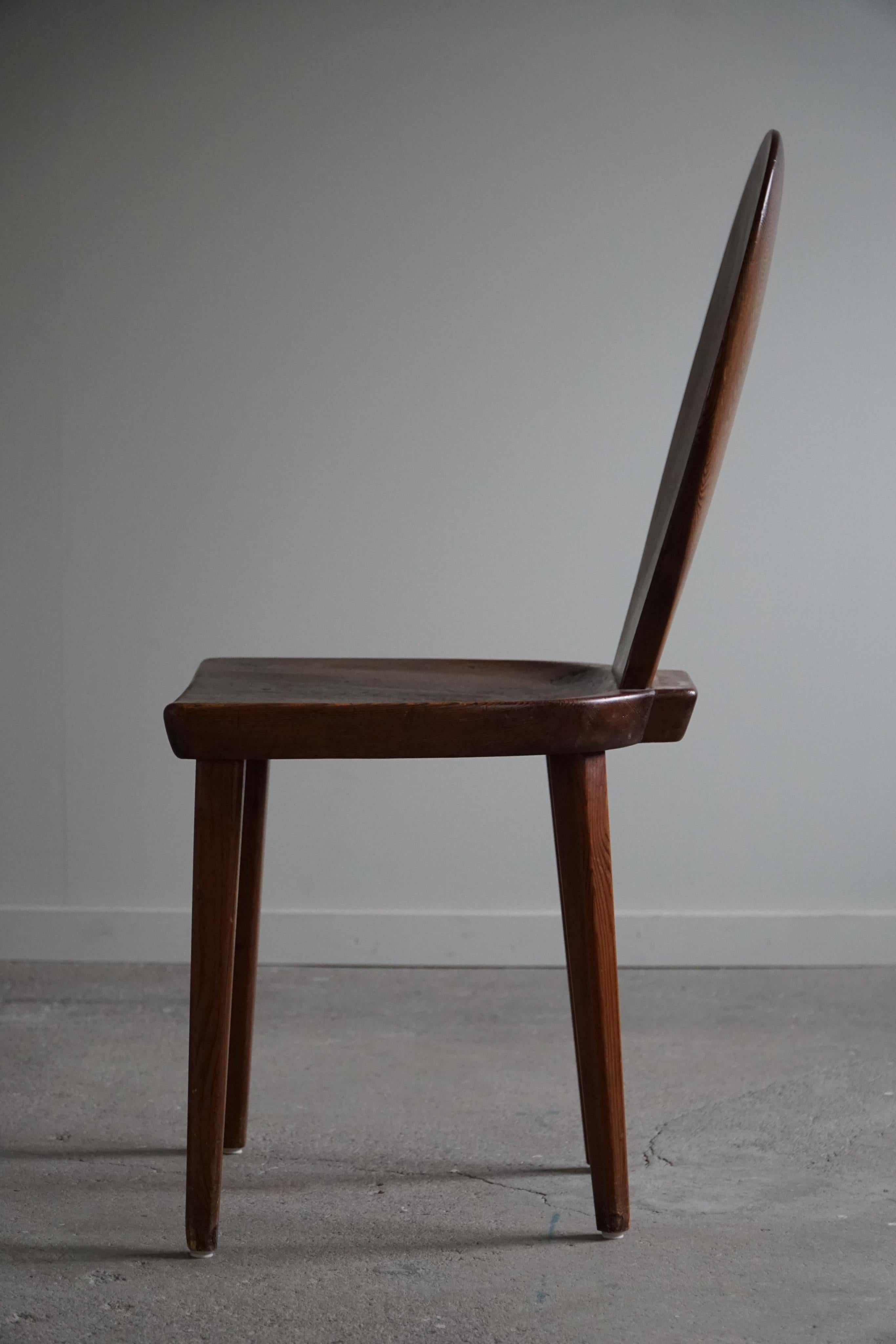 Hand-Crafted Stained Pine Chair by Carl Malmsten, Model 