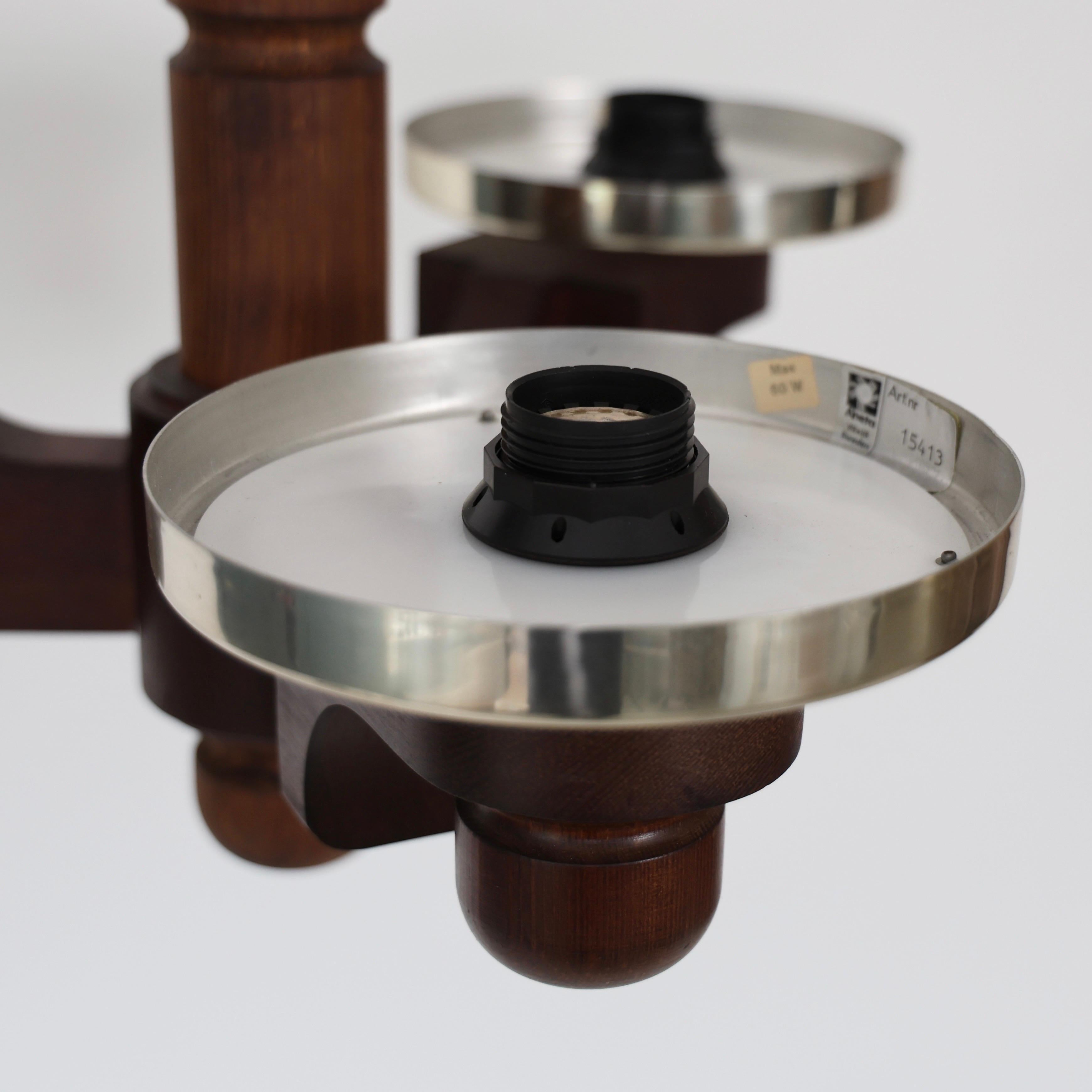 Lampadario in legno di pino macchiato di Jan Wickelgren, anni '70, Svezia in vendita 5