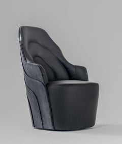 Fauteuil Couture en noyer teinté