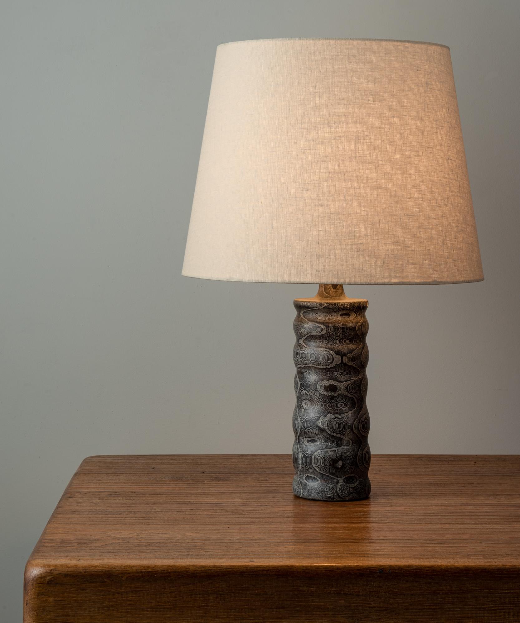 Modern Stained Wood Table Lamp, Sweden, circa 1960