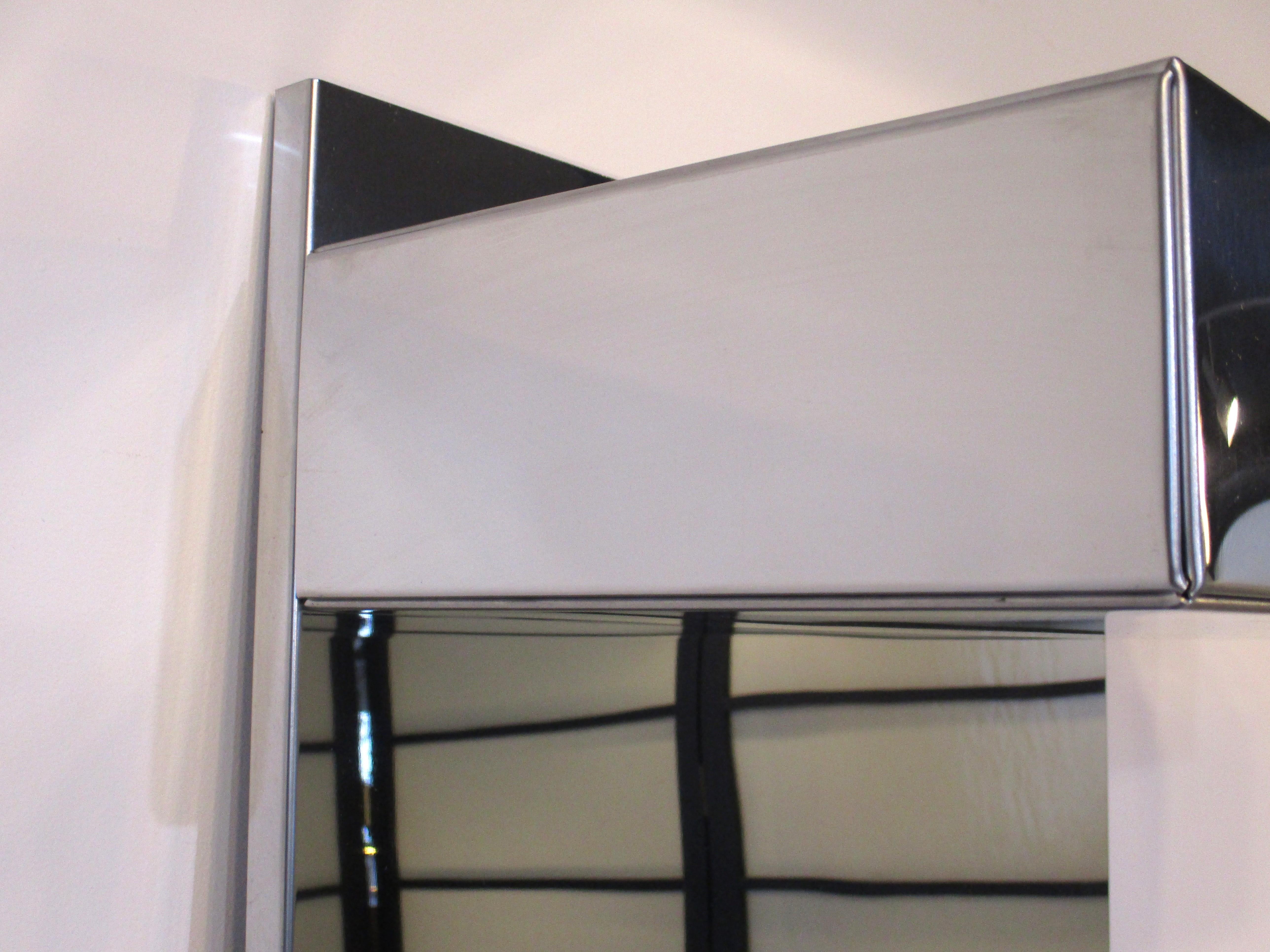 Stainless Box Wall Shelving Unit in the Style of Milo Baughman 4