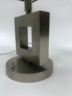 Stainless Brushed Steel Geometric Table Lamp