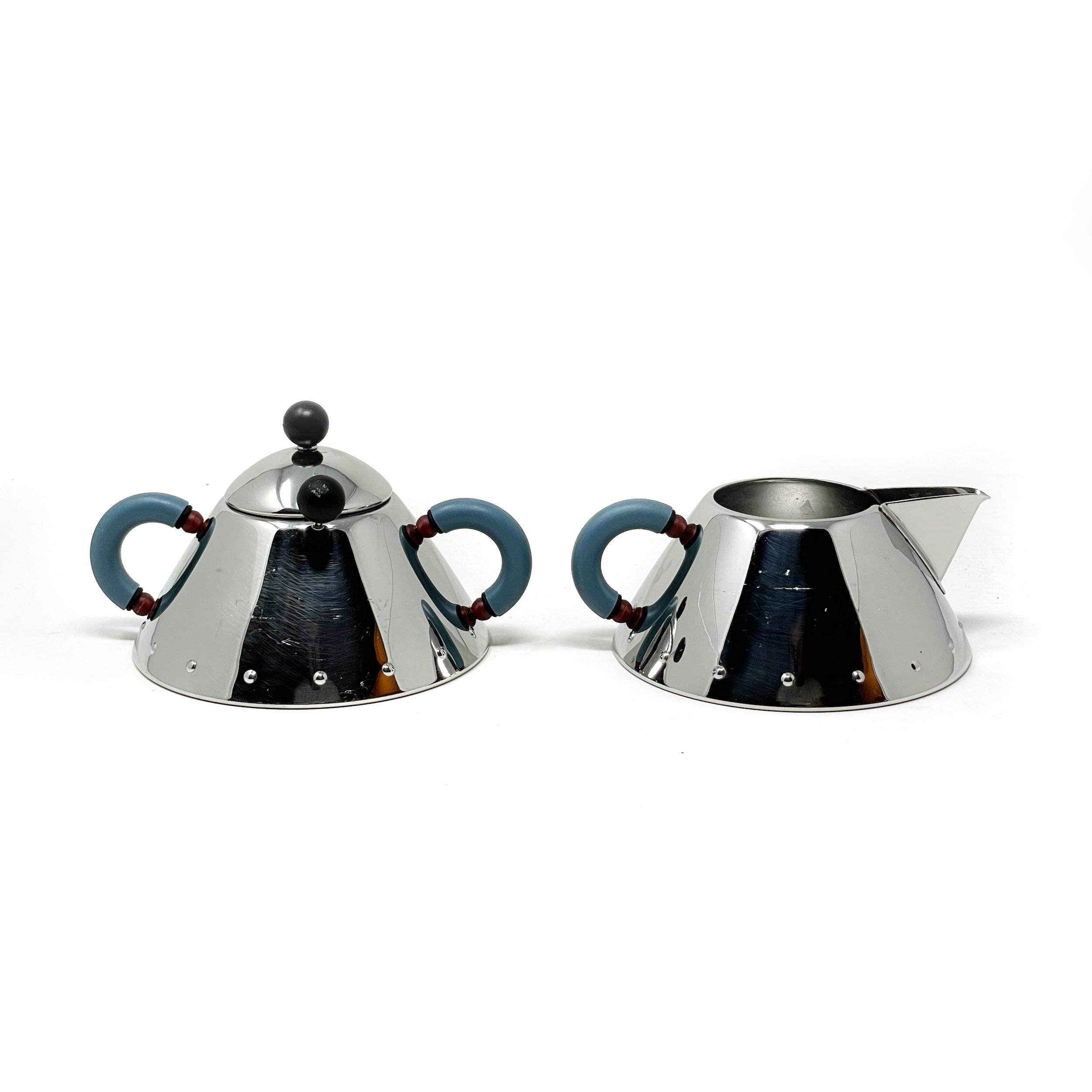 Post-Modern Stainless Coffee Tea Set by Michael Graves for Alessi