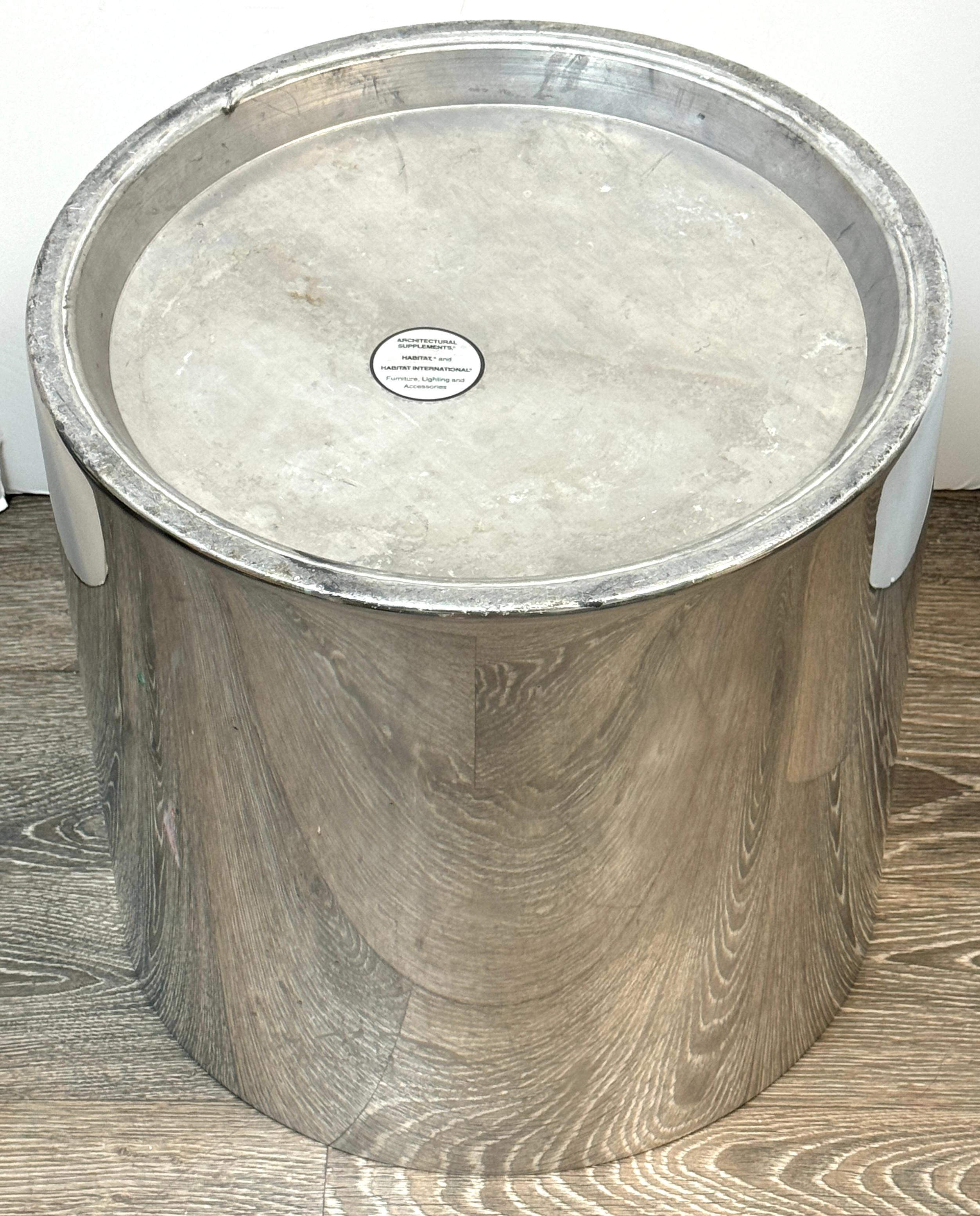 Stainless Drum Planter/ Table Base by Paul Mayen for Habitat For Sale 3
