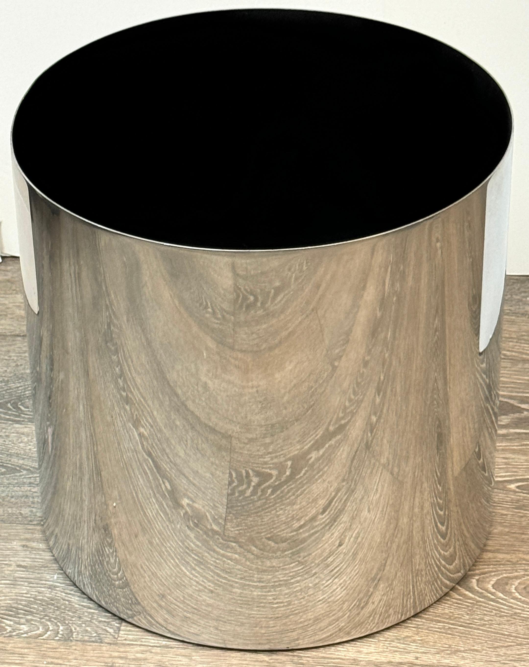 American Stainless Drum Planter/ Table Base by Paul Mayen for Habitat For Sale