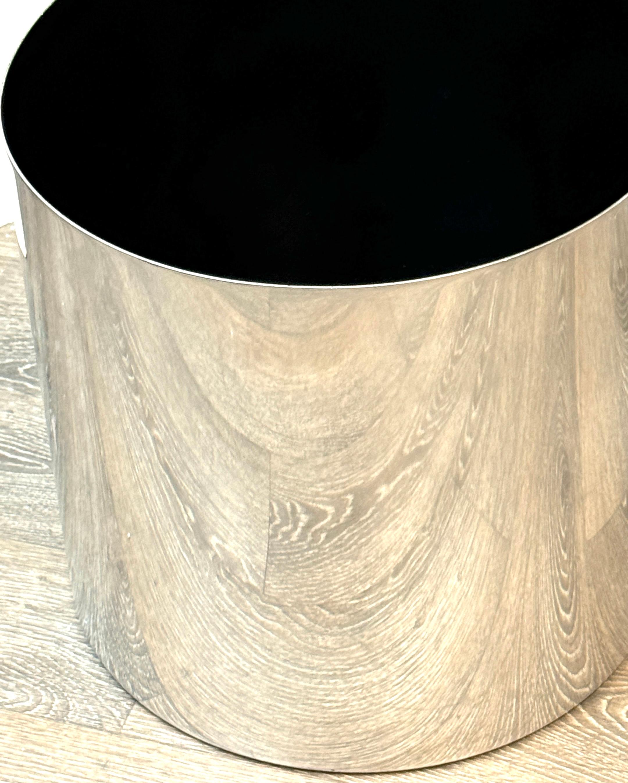Blackened Stainless Drum Planter/ Table Base by Paul Mayen for Habitat For Sale