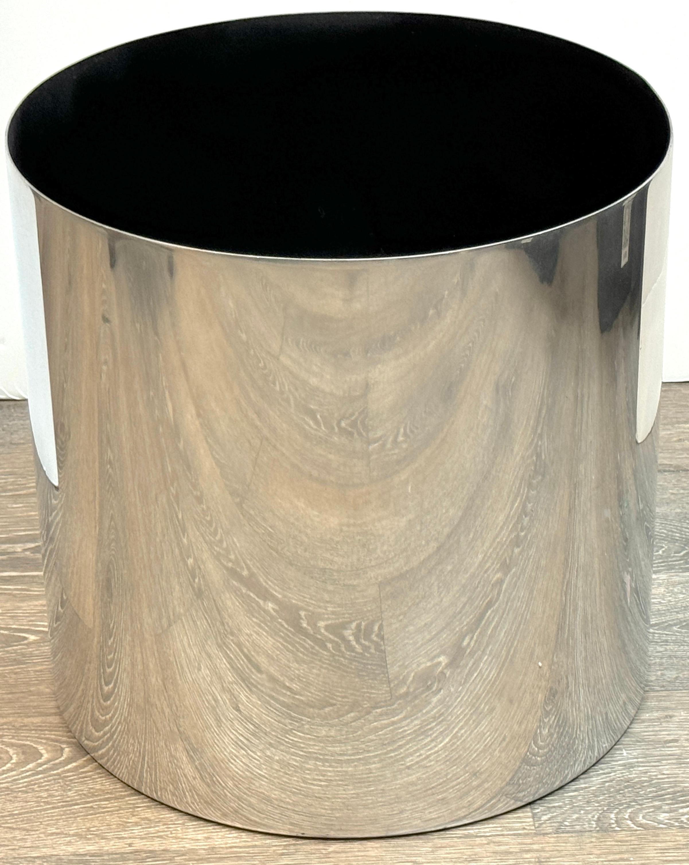 20th Century Stainless Drum Planter/ Table Base by Paul Mayen for Habitat For Sale