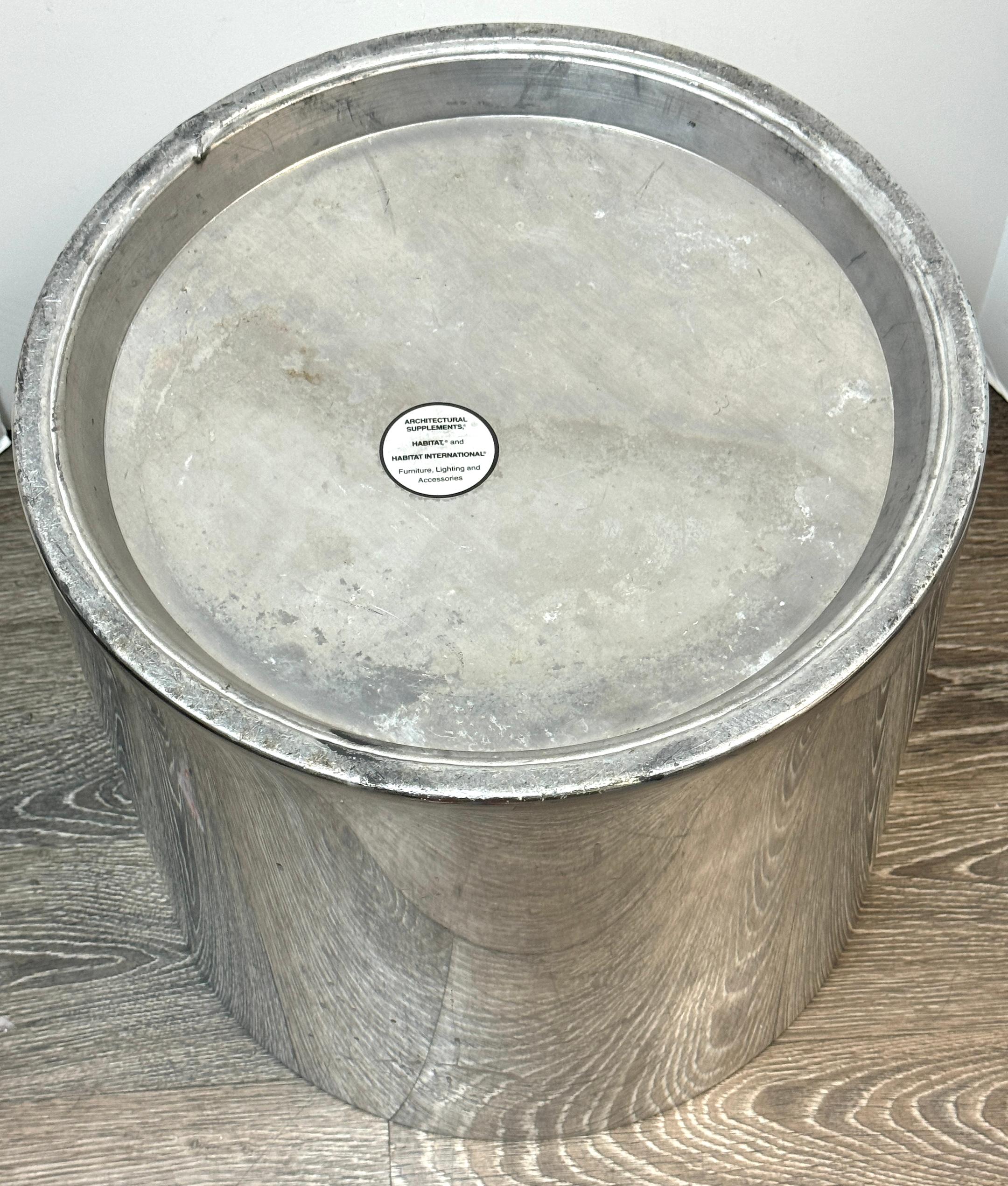 Stainless Drum Planter/ Table Base by Paul Mayen for Habitat For Sale 1