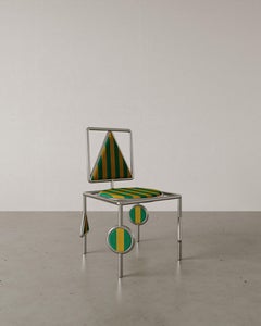 Stainless Metal, Dedar Milano Belmondo Fabric, Tricirculo Chair By OMER OZTURK