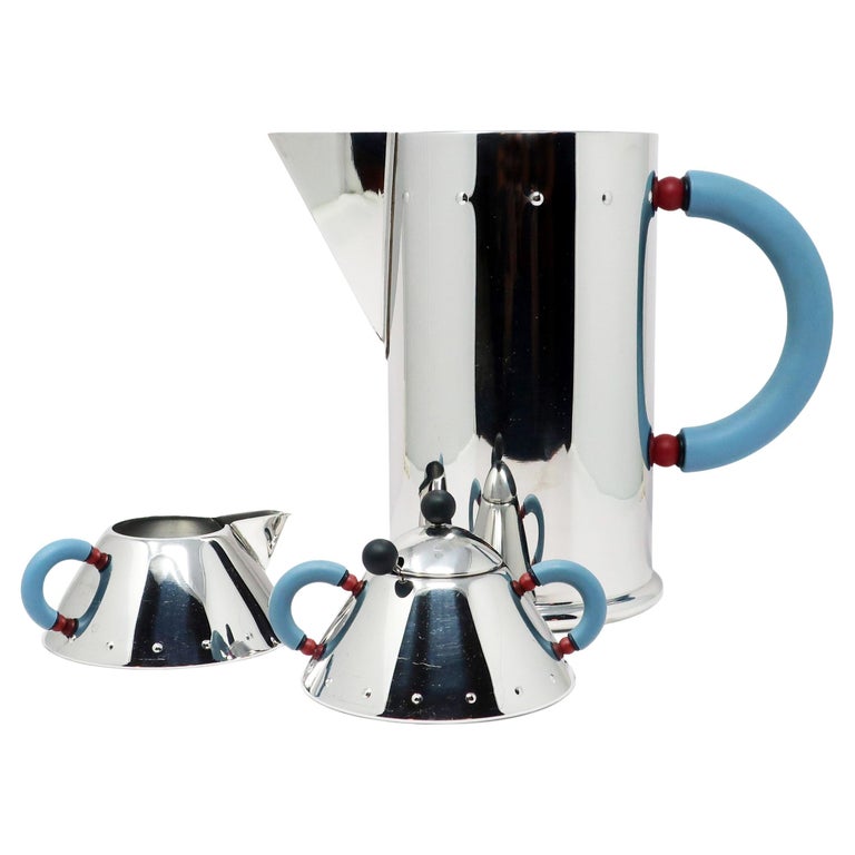 Stainless Pitcher, Creamer and Sugar by Michael Graves for Alessi For